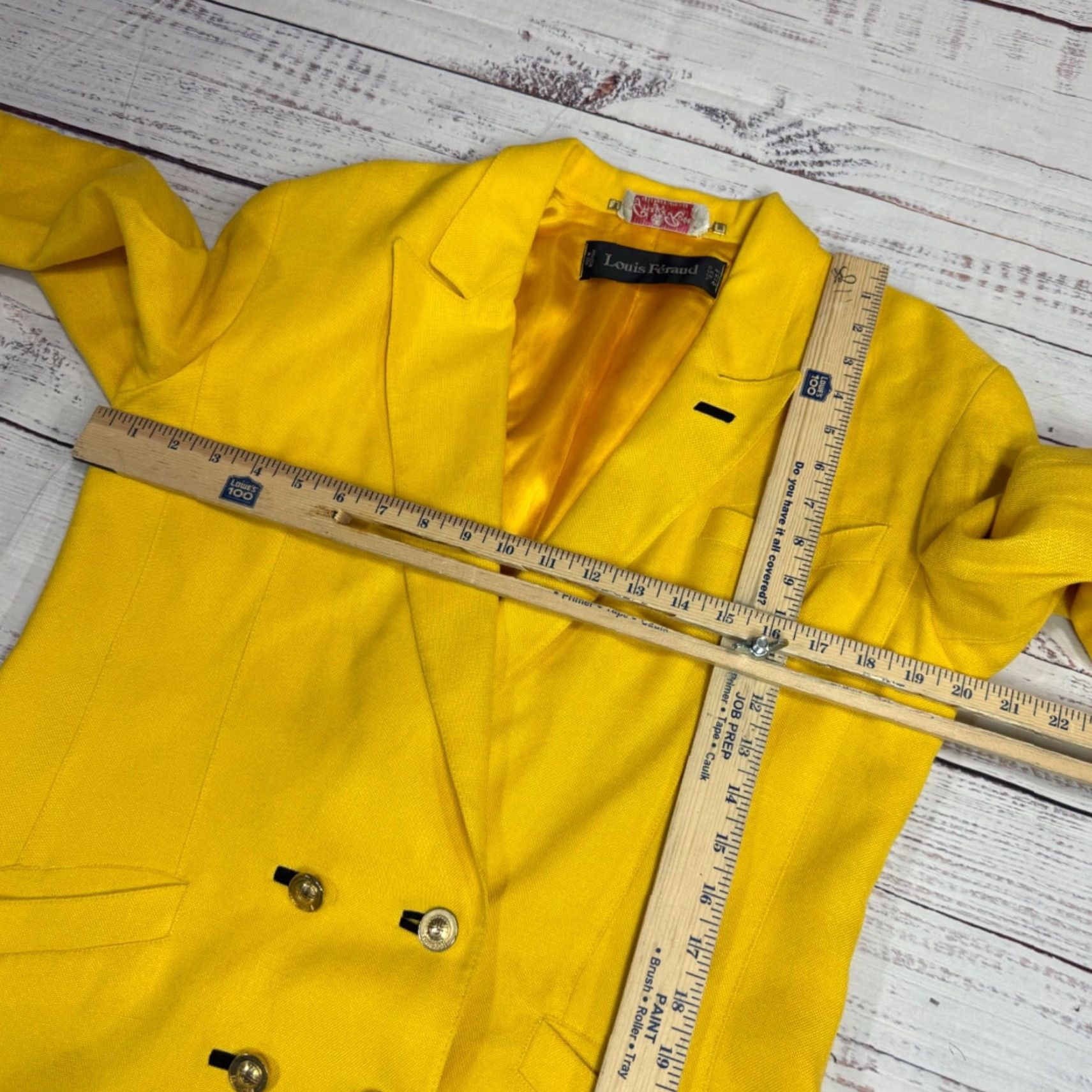 Louis Feraud VINTAGE Louis Feraud Womens Blazer Jacket Blazer 10 Yellow Size L / US 10 / IT 46 - 3 Thumbnail