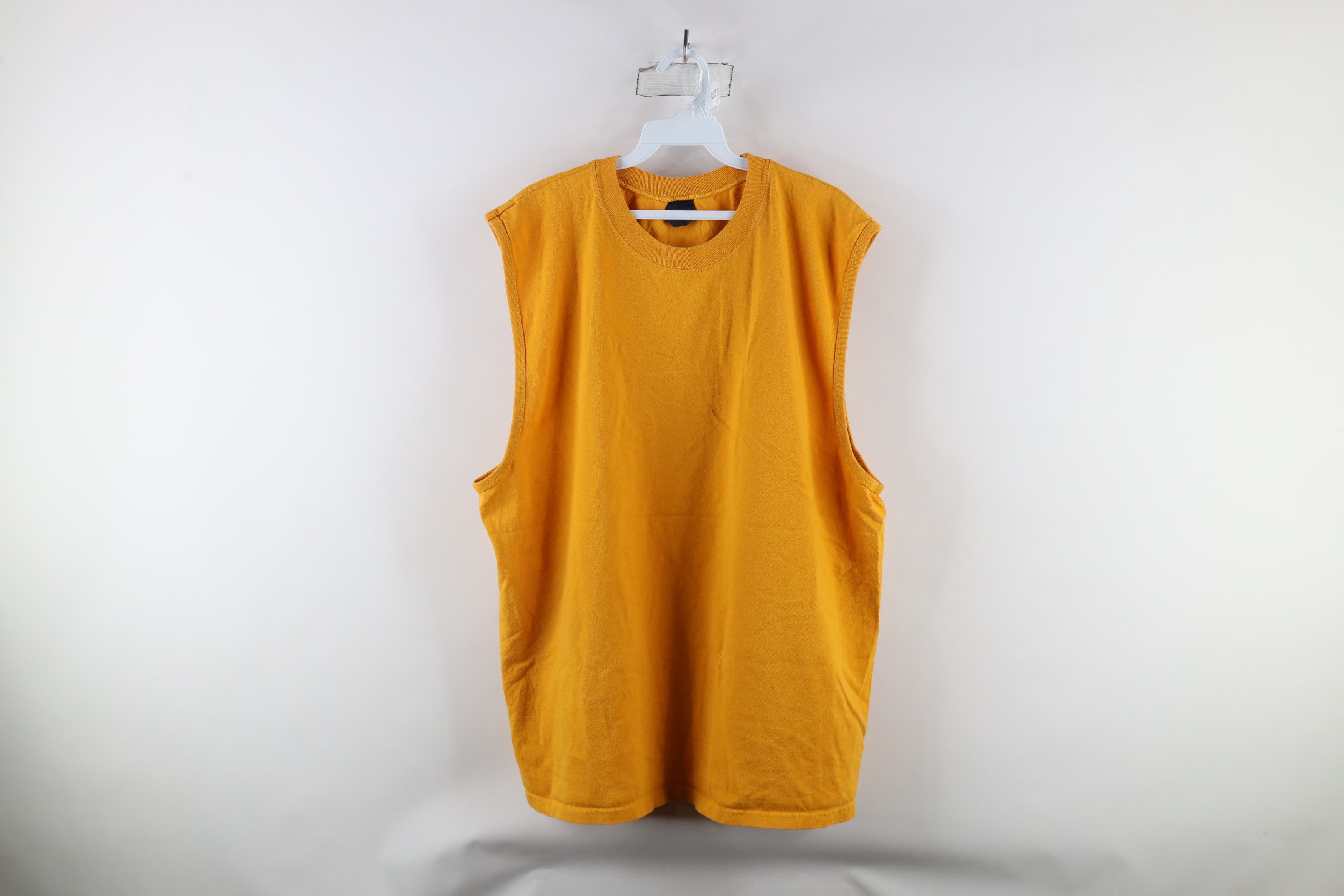 Vintage Vintage 90s Streetwear Sleeveless Muscle T-Shirt Yellow Size US XXL / EU 58 / 5 - 1 Thumbnail