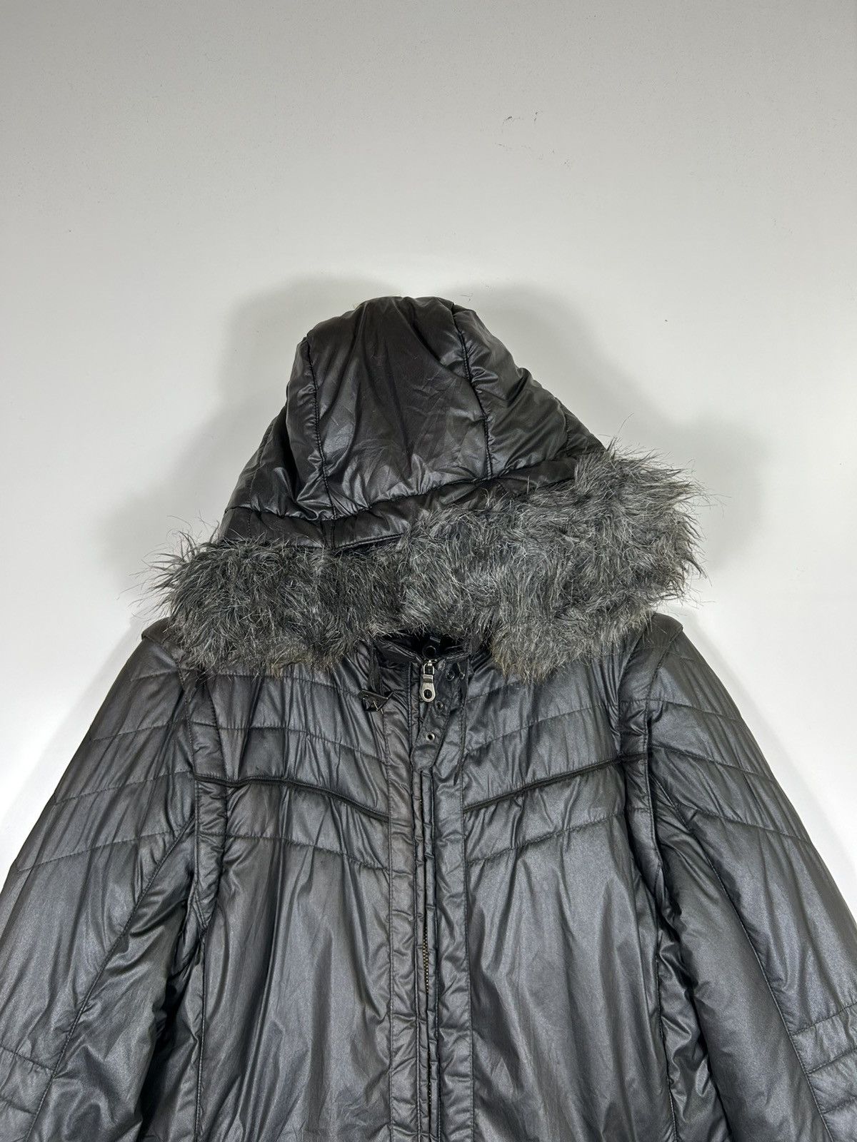 Mossimo Mossimo Vintage Black Puffer Jacket with Faux Fur Hood Size US M / EU 48-50 / 2 - 4 Thumbnail