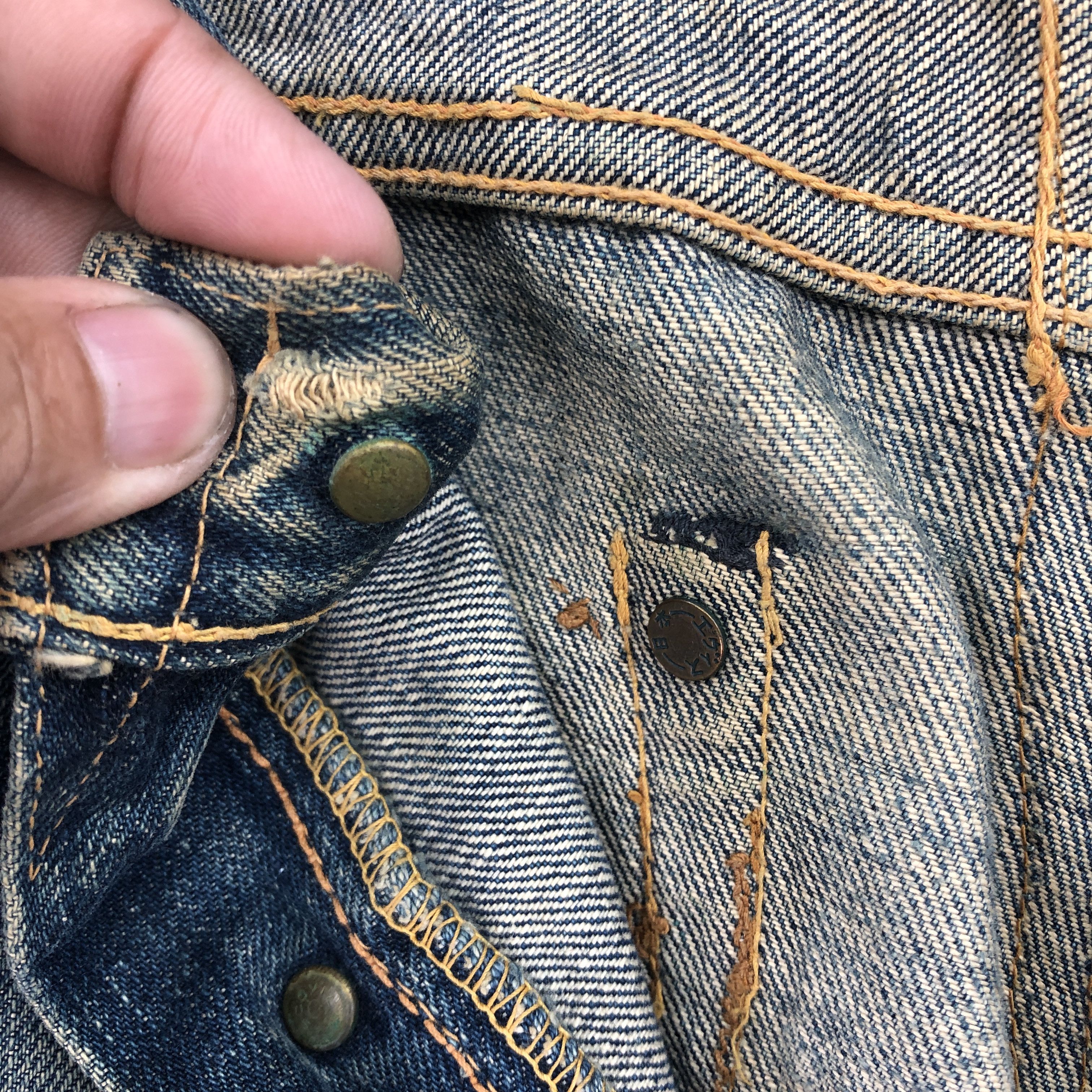 Japanese Brand Vintage 90s Evisu Selvedge Jeans Distressed Mud Wash Denim Size US 30 / EU 46 - 6 Thumbnail