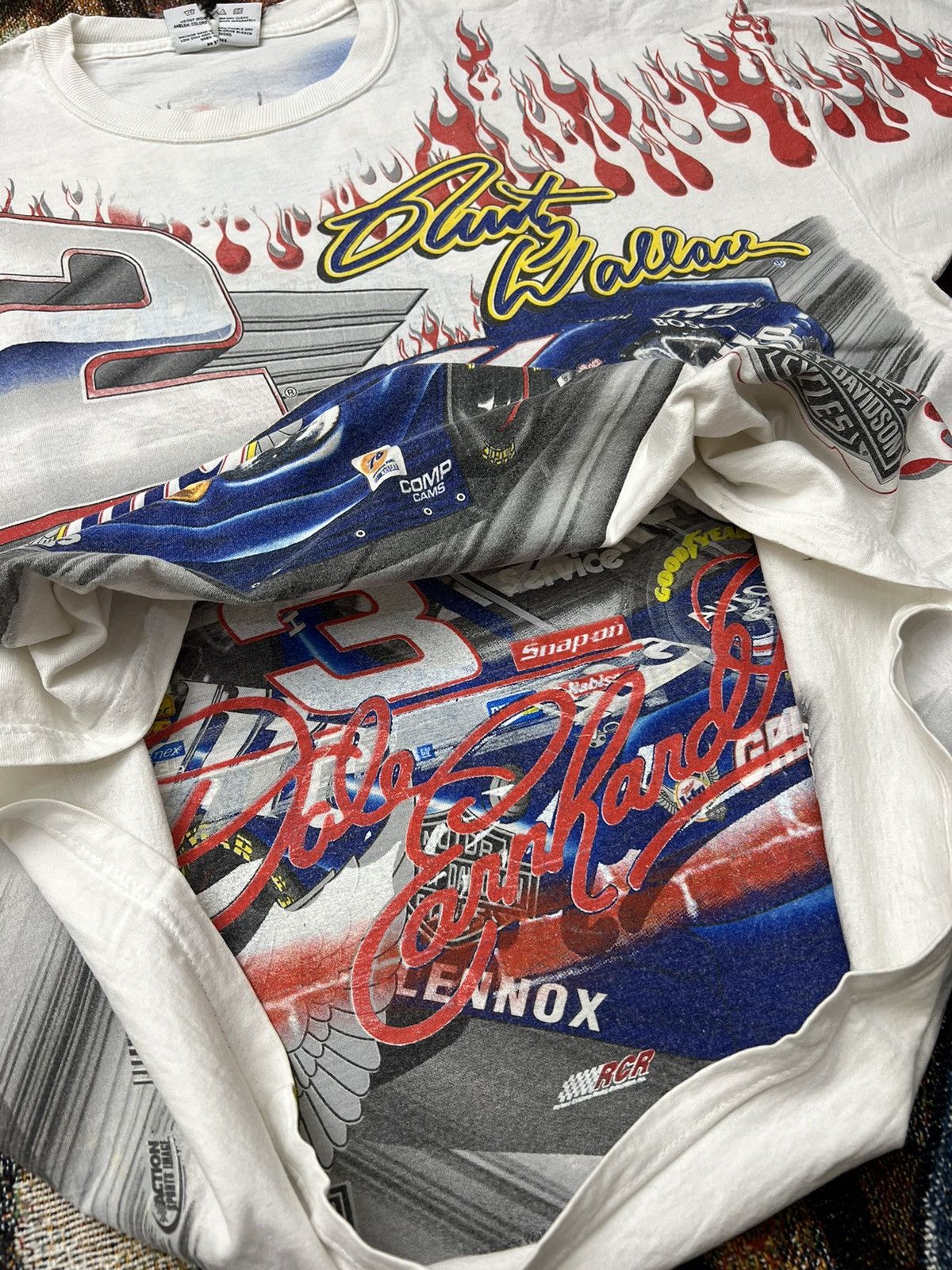 NASCAR Rare Misprint Vintage NASCAR Rusty Wallace Harley AOP Tee Size US L / EU 52-54 / 3 - 1 Thumbnail