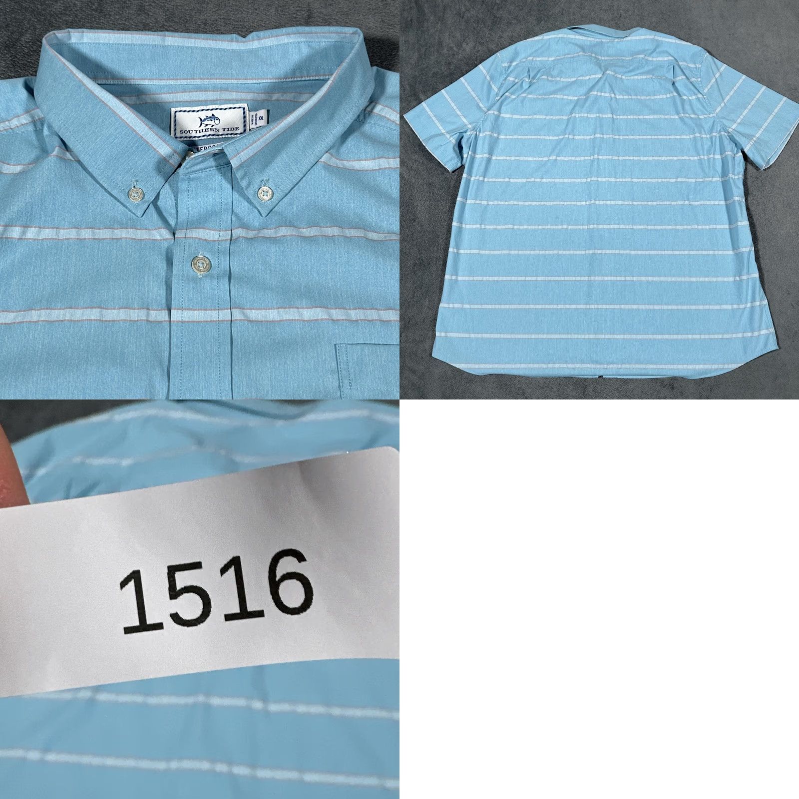 Southern Tide Southern Tide Shirt 2XL Blue Intercoastal Short Sleeve Button Down Striped Mens Size US XXL / EU 58 / 5 - 8 Thumbnail