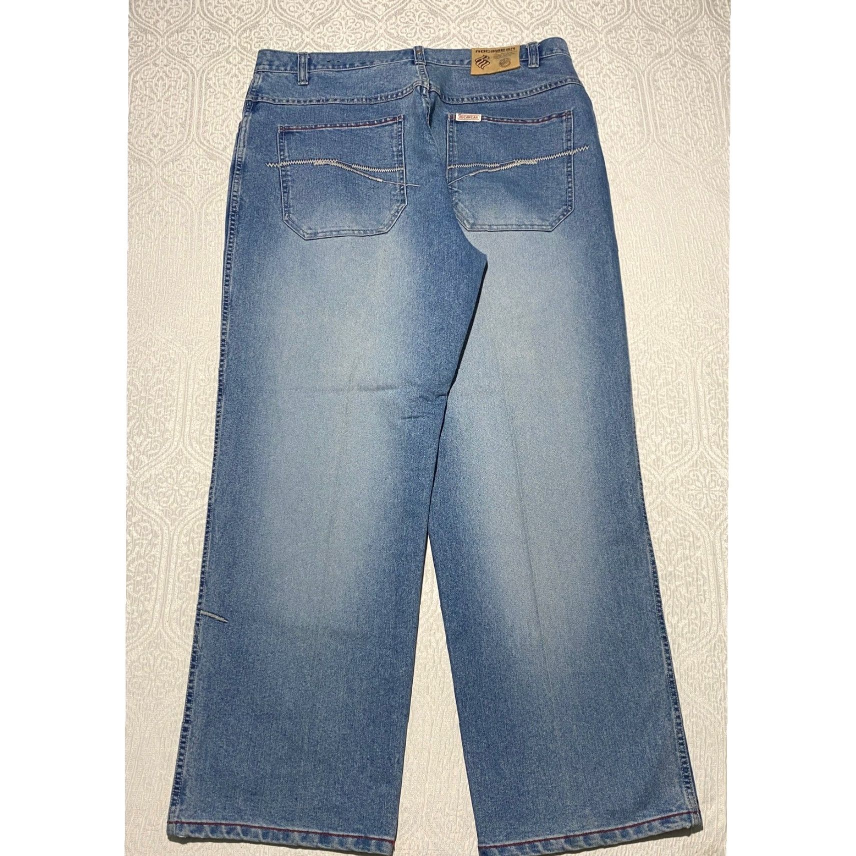 Rocawear Rocawear Jeans Mens Size 40x34 Blue Denim Embroidered Logo Baggy Wide-Leg 90s Retro Logo Size US 40 / EU 56 - 3 Thumbnail