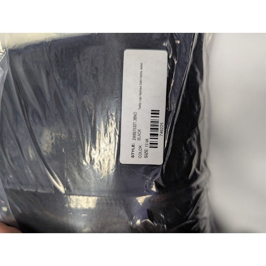 Celine o1rshd1 Teddy Logo-Applique Satin Varsity Jacket in Black Size US M / EU 48-50 / 2 - 23 Thumbnail