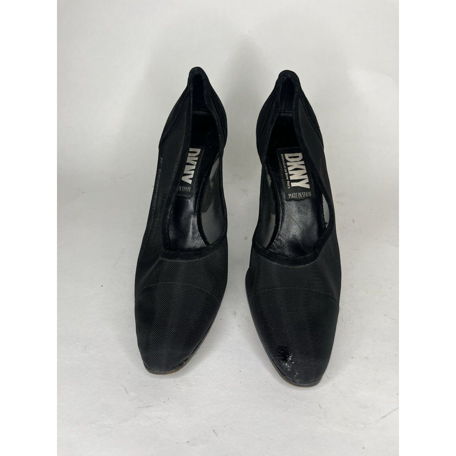 DKNY DKNY Black Textile Mesh Synthetic Dress Kitten Heels Women S Size US 7.5 / IT 37.5 - 7 Thumbnail