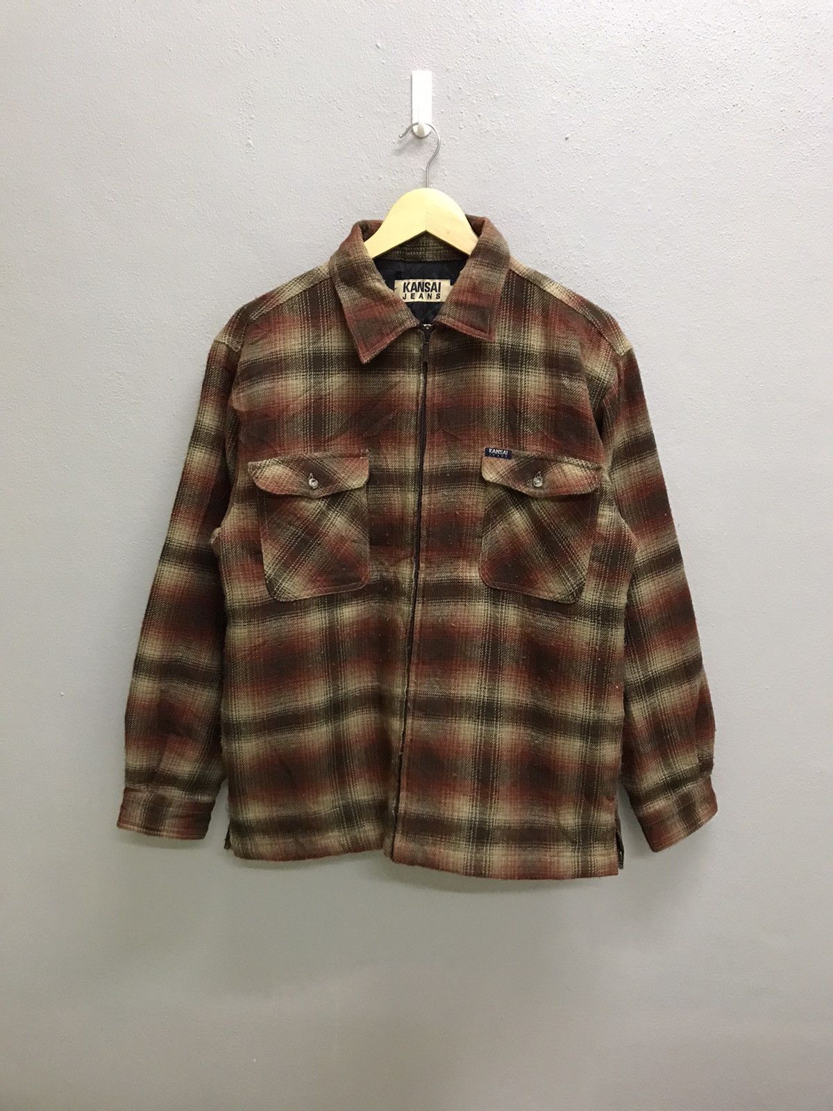 Japanese Brand × Kansai Yamamoto × Vintage VINTAGE KANSAI JEANS PLAID FLANNEL JACKET Size US M / EU 48-50 / 2 - 3 Thumbnail