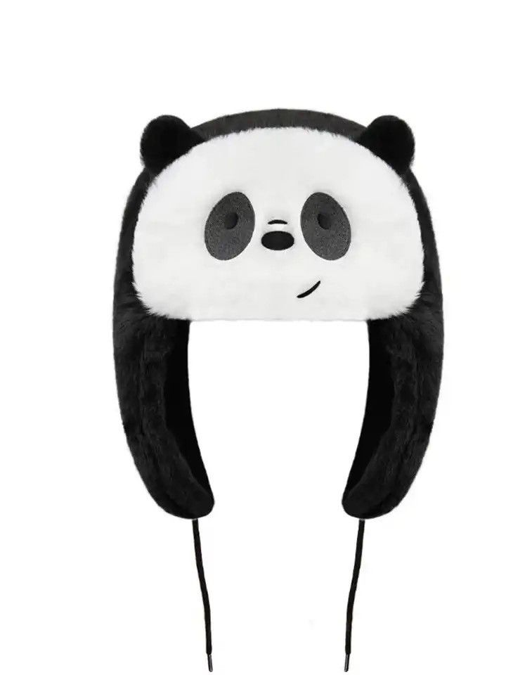 Other Ushanka Hat Black White Panda Cap Trapper Size ONE SIZE - 2 Thumbnail