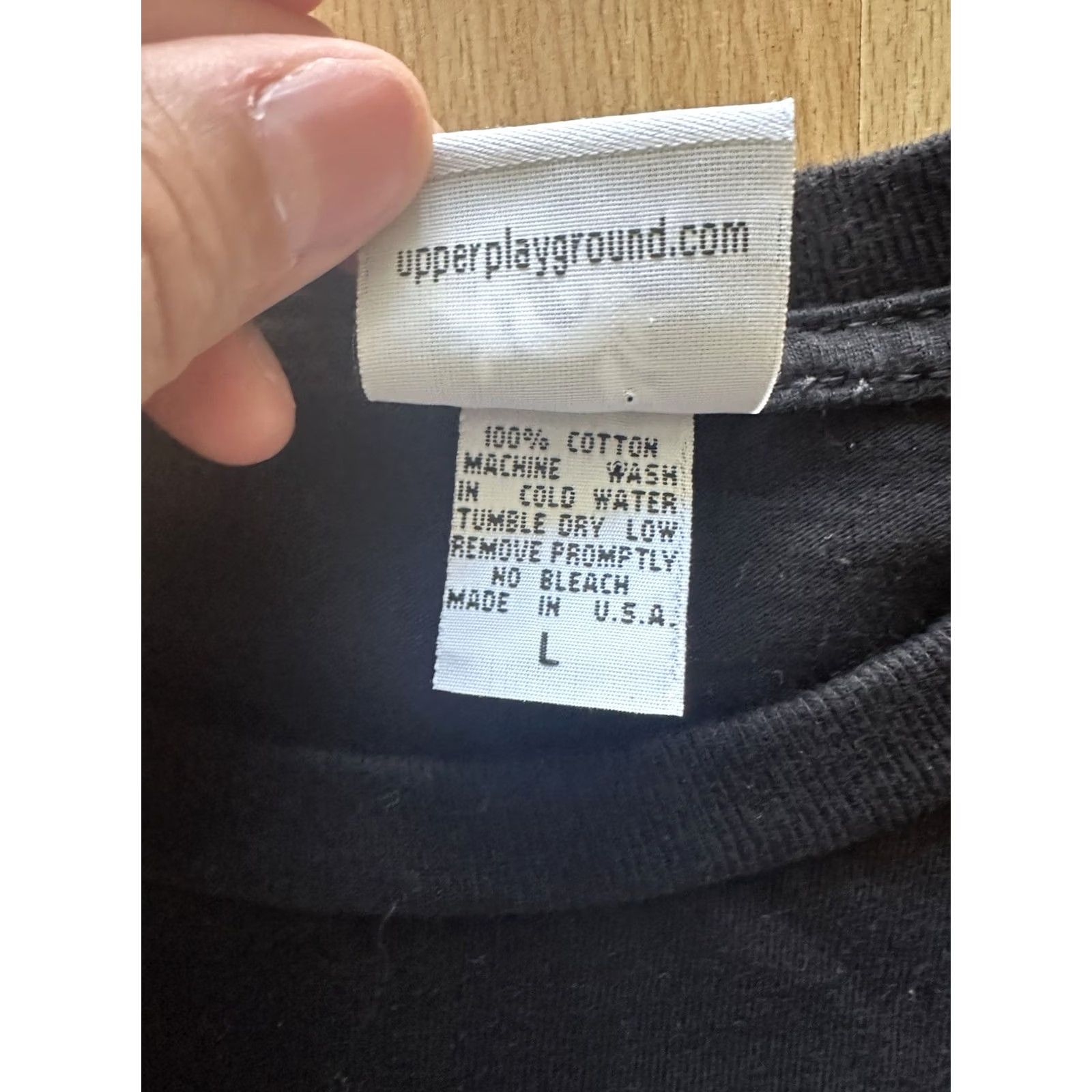Upper Playground VINTAGE UPPER PLAYGROUND T-Shirt Men XL Black Short Sleeve Crew Neck 12 Grain Tied Y2K Size US XL / EU 56 / 4 - 4 Thumbnail