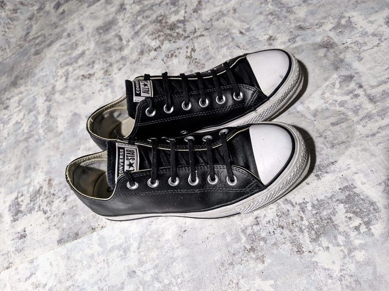 Converse × Hysteric Glamour × Japanese Brand converse black leather chunky opium platform lowtop sneakers Size US 7 / EU 40 - 4 Thumbnail