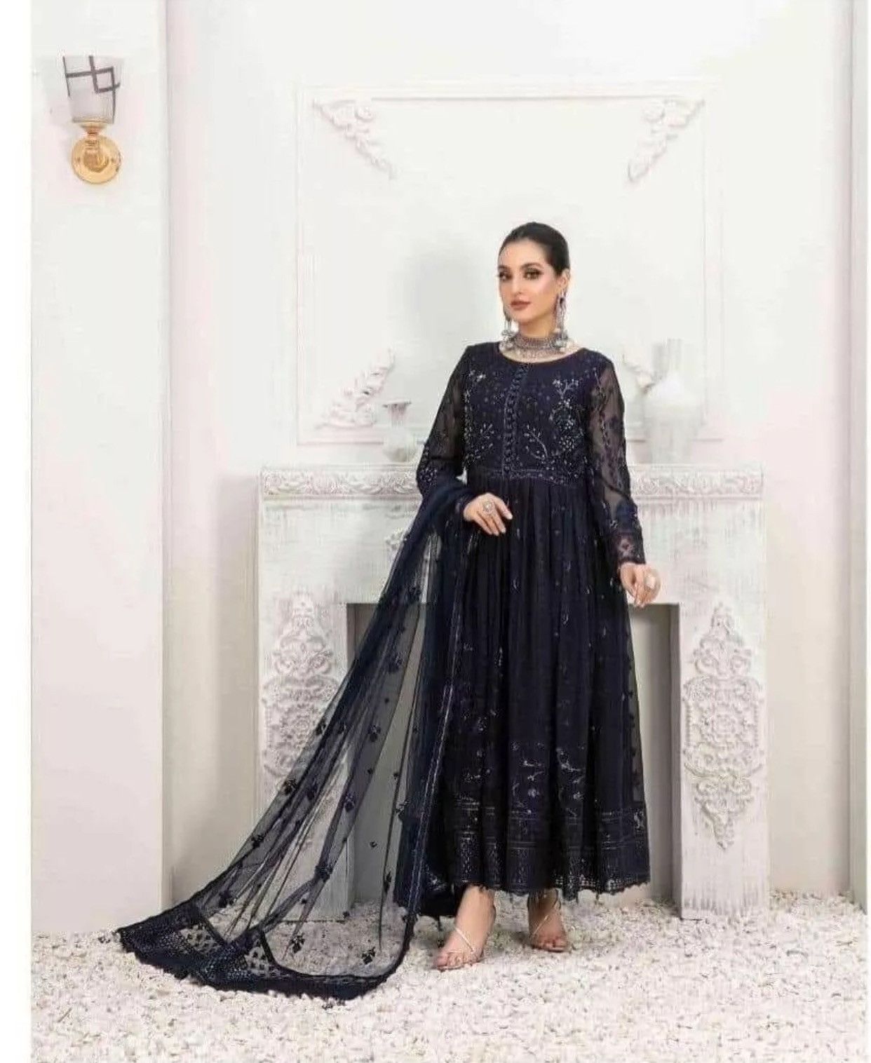 Other Pakistani Tawakkal NWT Anarkali Gown 4pc Dress Size L / US 10 / IT 46 - 1 Thumbnail