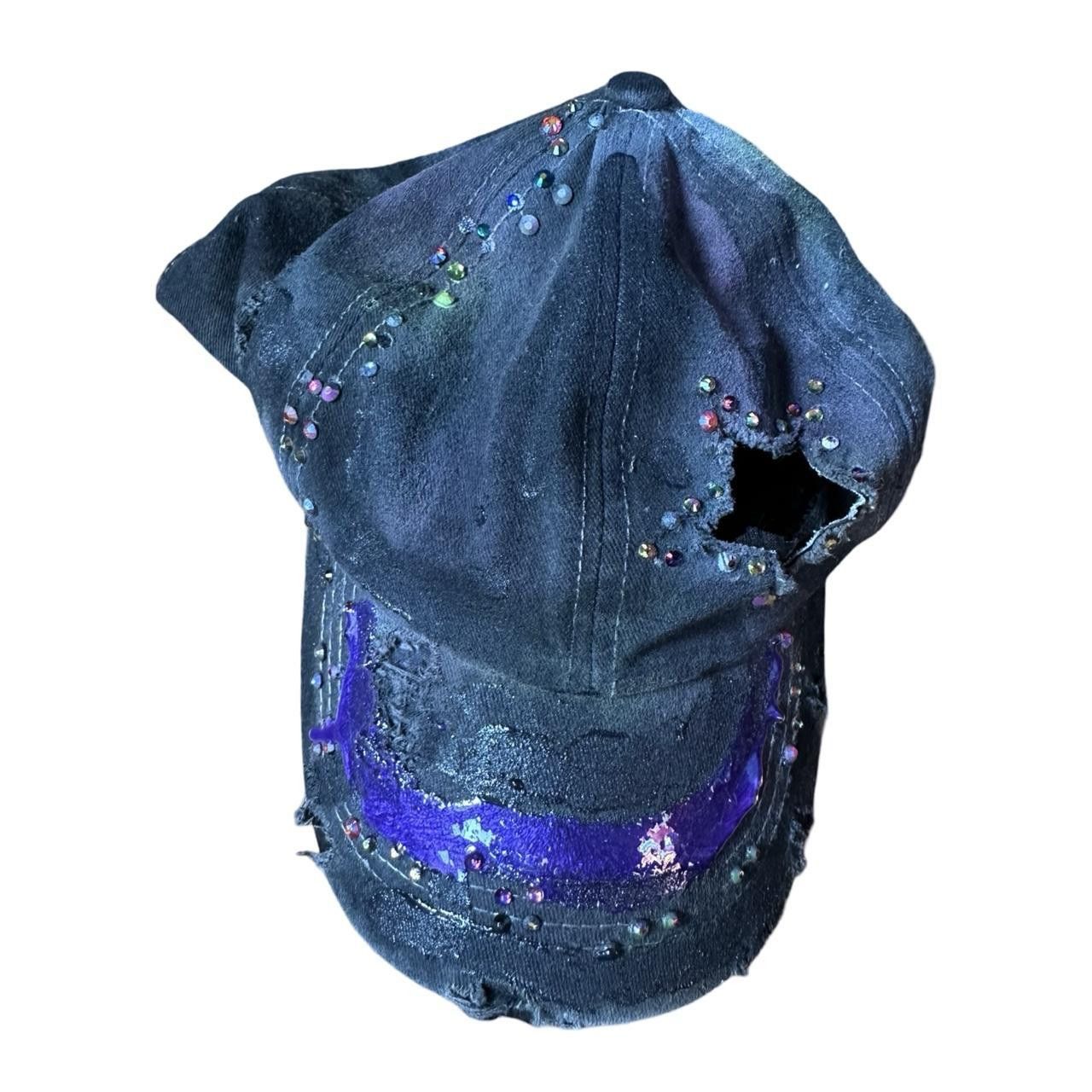 Other ASTROBOI* 'Shooting Stars' Black Rhinestone Y2K Hat Size ONE SIZE - 2 Thumbnail