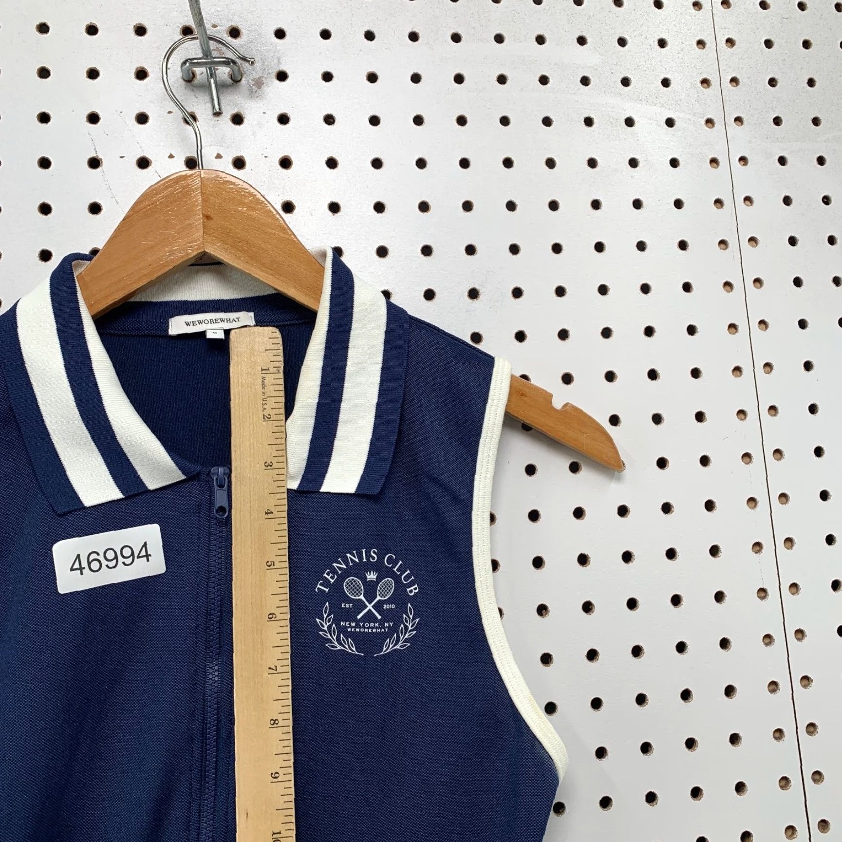 Vintage We Wore What Tennis Dress Womens Medium Navy Pleated Tennis Club Zip Front Size M / US 6-8 / IT 42-44 - 7 Thumbnail