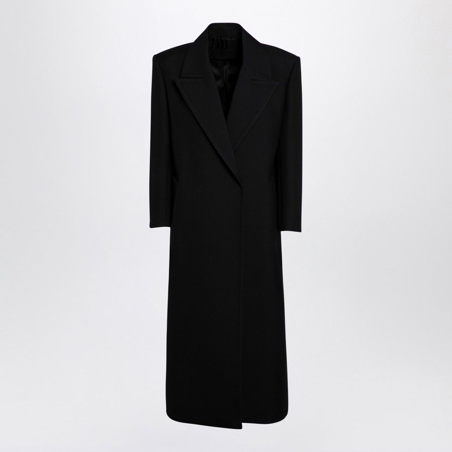 Valentino o1d2blof1024 Wool Coat in Black Size S / US 4 / IT 40 - 1 Thumbnail