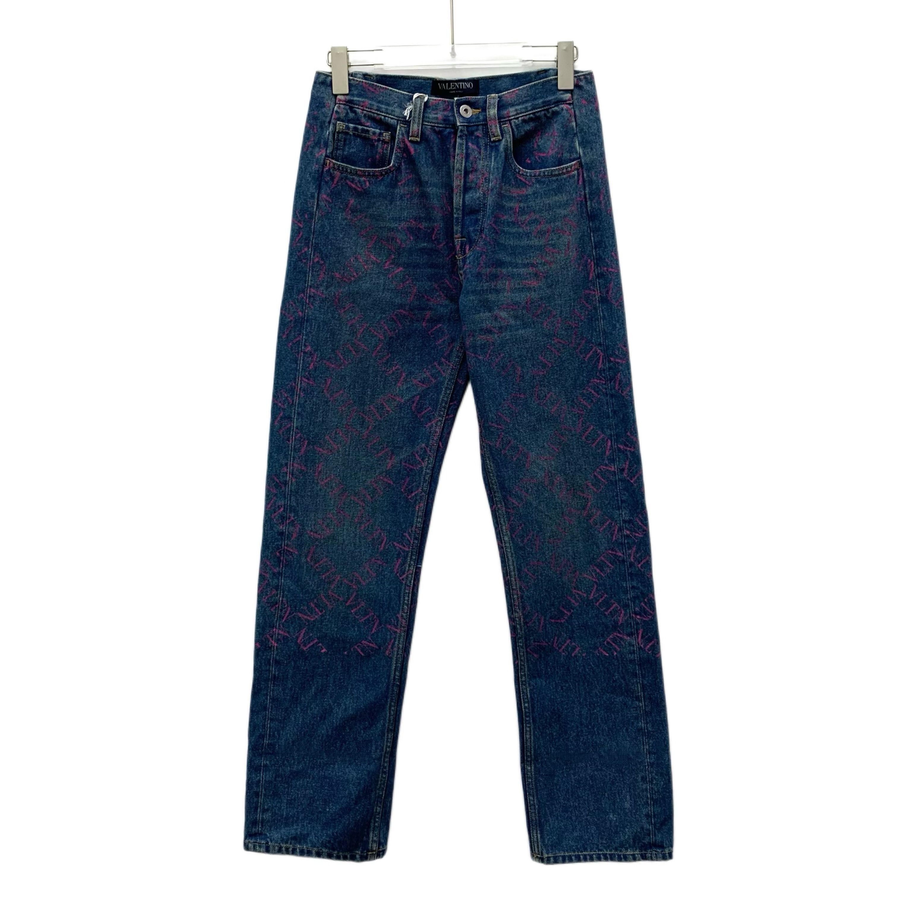 Valentino Valentino Blue Logo Print Cotton Denim Jeans (Size 27) Size 27" / US 4 / IT 40 - 1 Thumbnail