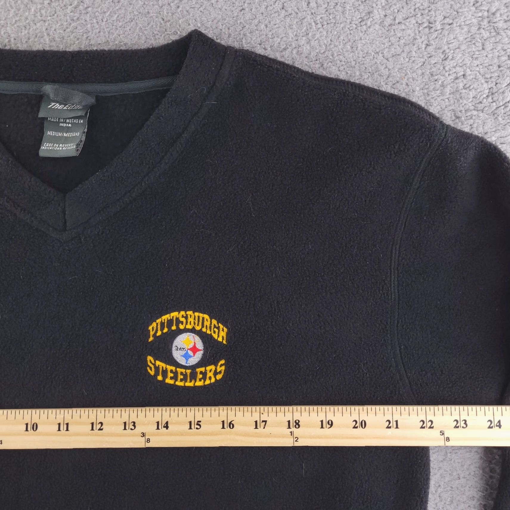 Vintage VINTAGE The Edge Sweater Mens Medium Black Fleece Pittsburgh Steelers NFL V-Neck Size US M / EU 48-50 / 2 - 6 Thumbnail