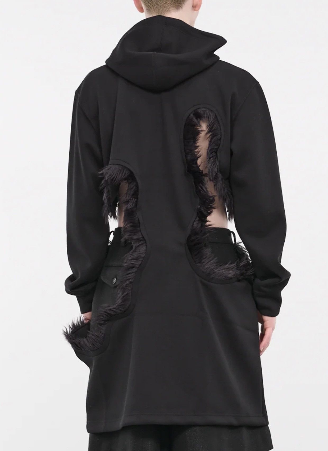 Comme des Garcons × Comme des Garcons Homme Plus comme des garçons Homme plus fur cut out hoodie runway Size 48R - 2 Thumbnail
