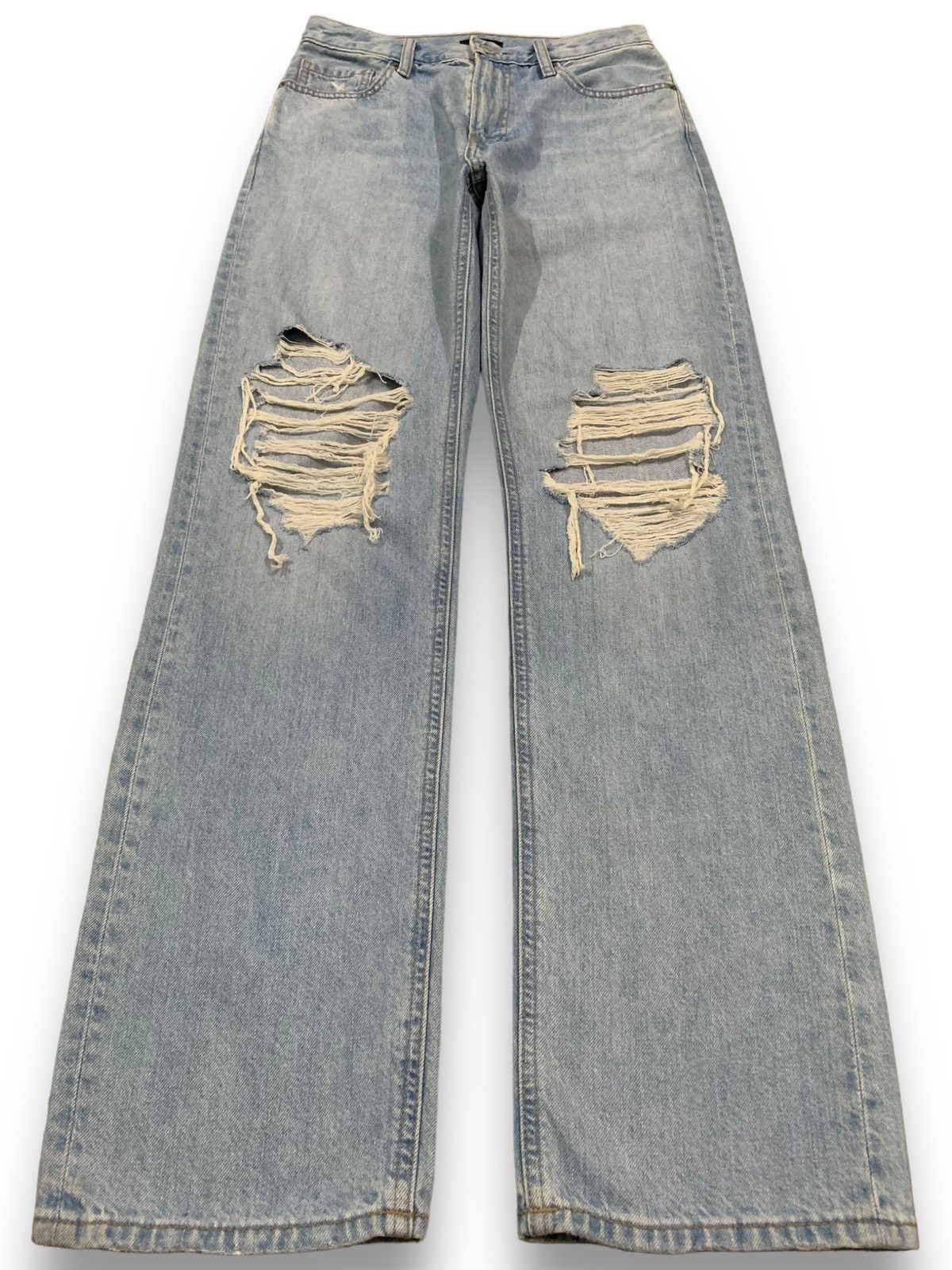Undercover × Uniqlo Vintage Uniqlo Faded Straight Leg Distressed Grunge Jeans Size US 27 - 1 Thumbnail