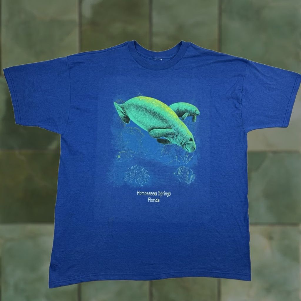 Vintage VINTAGE Manatee T Shirt Adult XL Nature Ocean River Homosassa Spring 90s Y2K Mens Blue Cotton Short Sleeve Crew Neck Shirt Size US XL / EU 56 / 4 - 1 Thumbnail