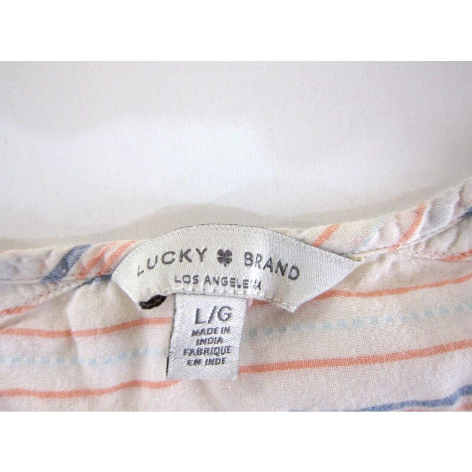 Lucky Brand Lucky Brand Sleeveless Blouse 100% Cotton Pink Blue Stripe Tunic L Women Shirt Size L / US 10 / IT 46 - 4 Thumbnail
