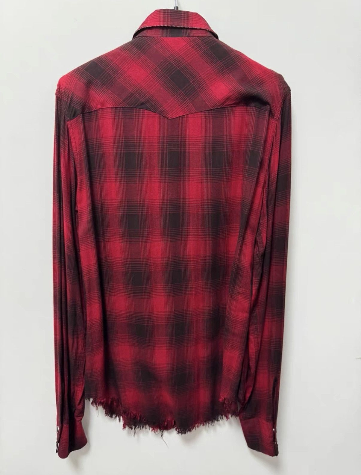 Saint Laurent Paris Saint Laurent 16SS Plaid Frayed Cat's Eye Black/Red Shirt Size US XS / EU 42 / 0 - 2 Thumbnail