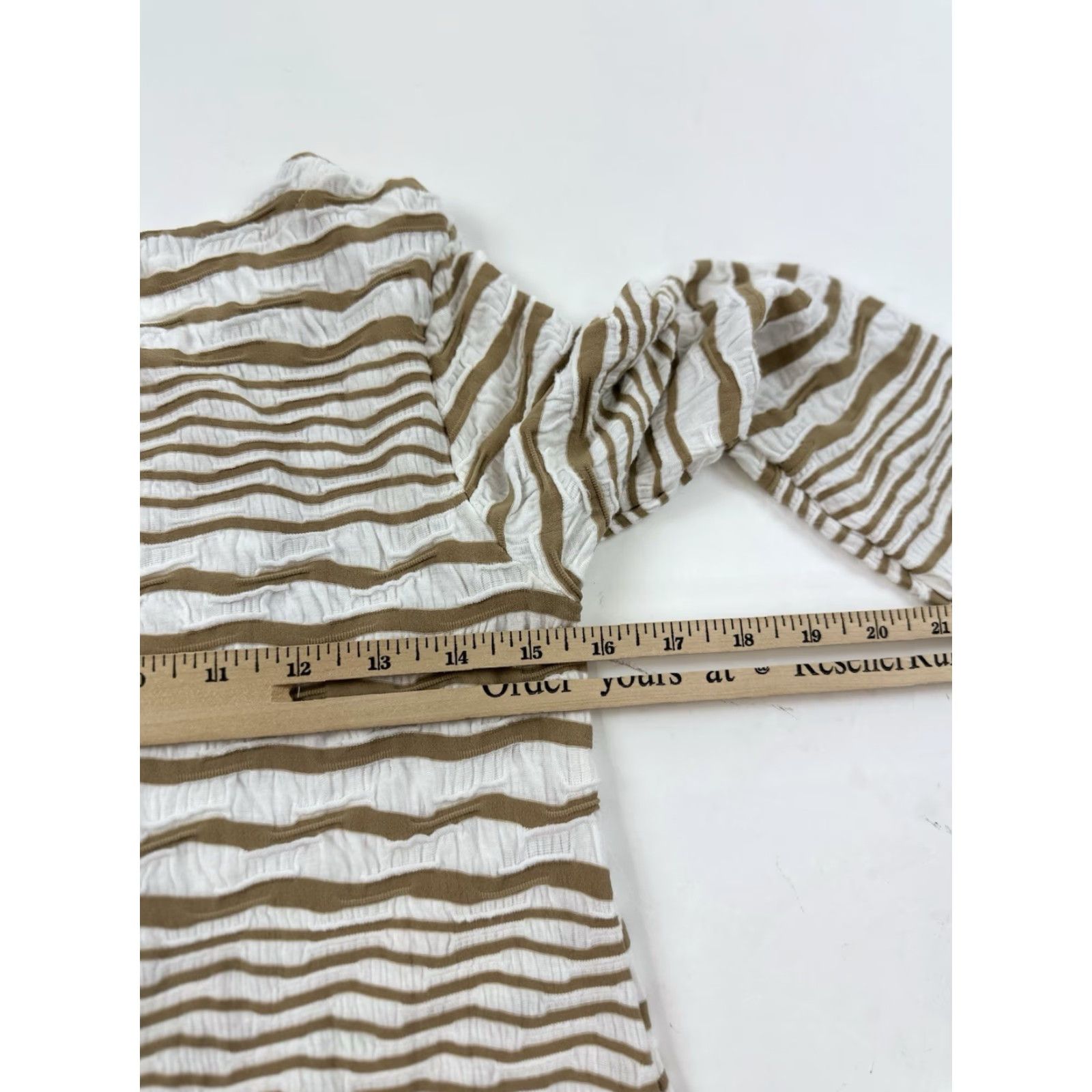 Vintage VINTAGE Tianello Dress Women’s XS Ivory Beige Long Sleeve Knit Midi Maxi Striped Bohemian Pattern Ruffle Crew Neck Pullover Casual Size XS / US 0-2 / IT 36-38 - 7 Thumbnail