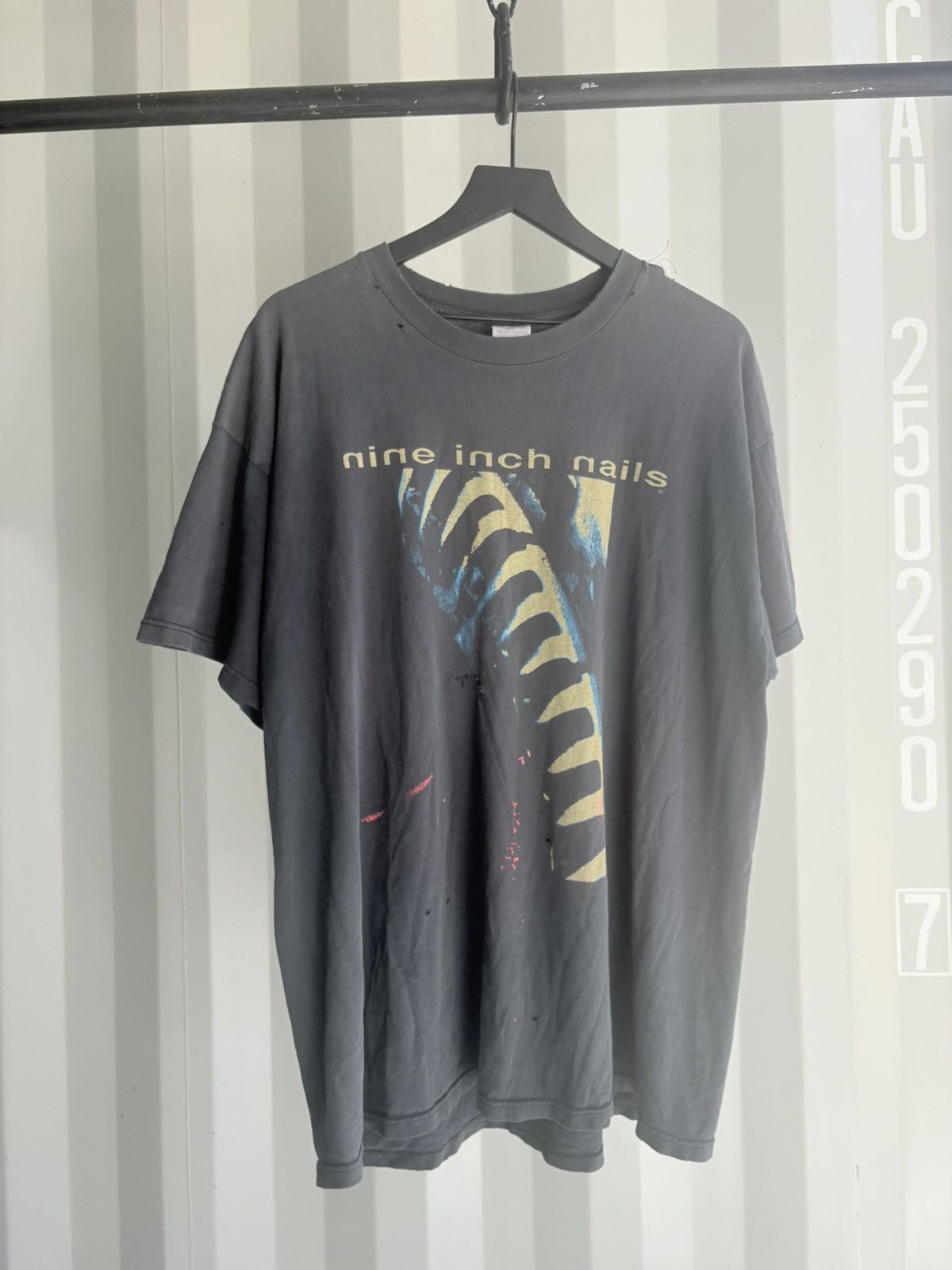 Thrashed Nine Inch Nails Distressed Faded Shirt Grunge