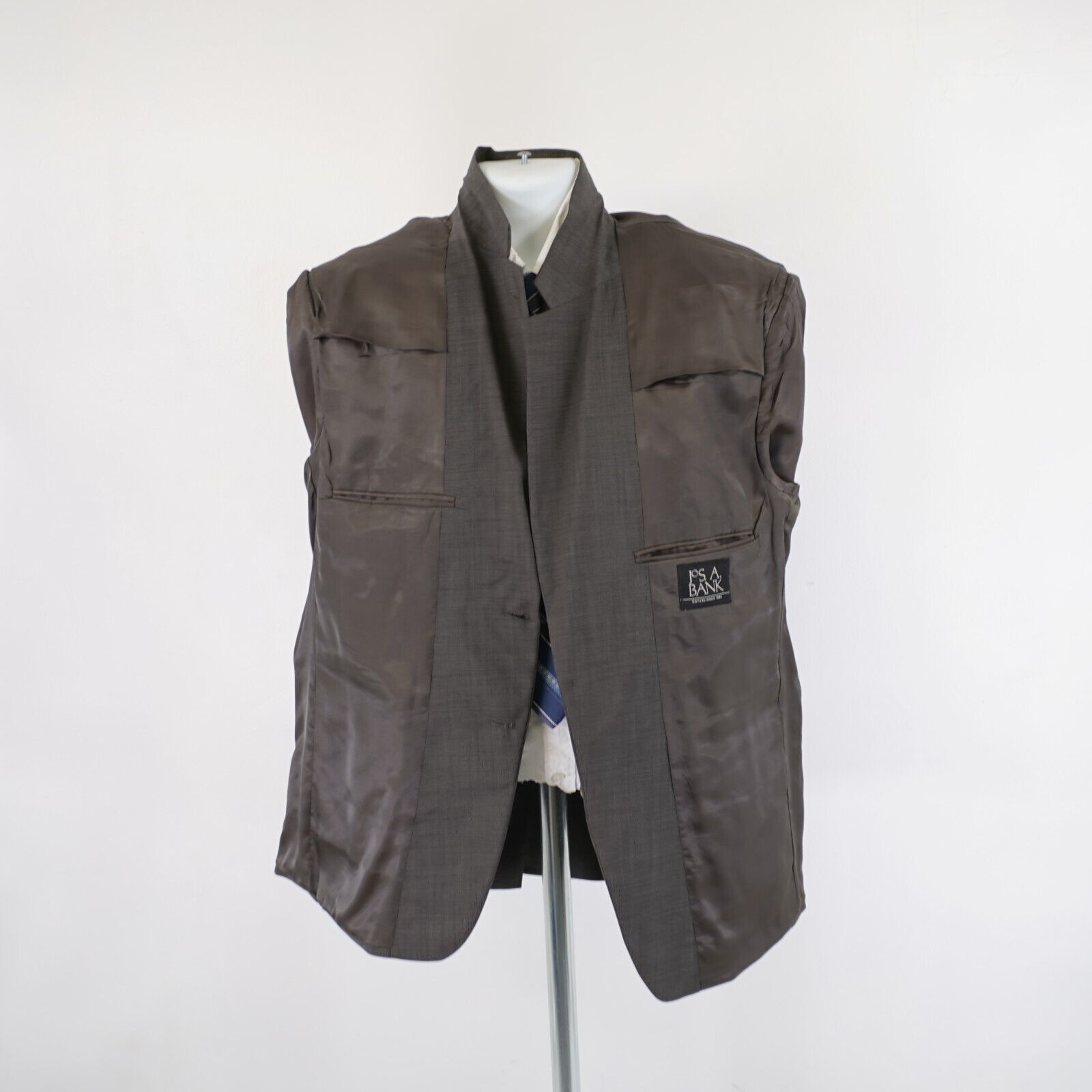 Jos. A. Bank Jos A Bank Green Beige Birdseye Wool 2 Piece Suit 44S 40/30 Size 44S - 15 Thumbnail