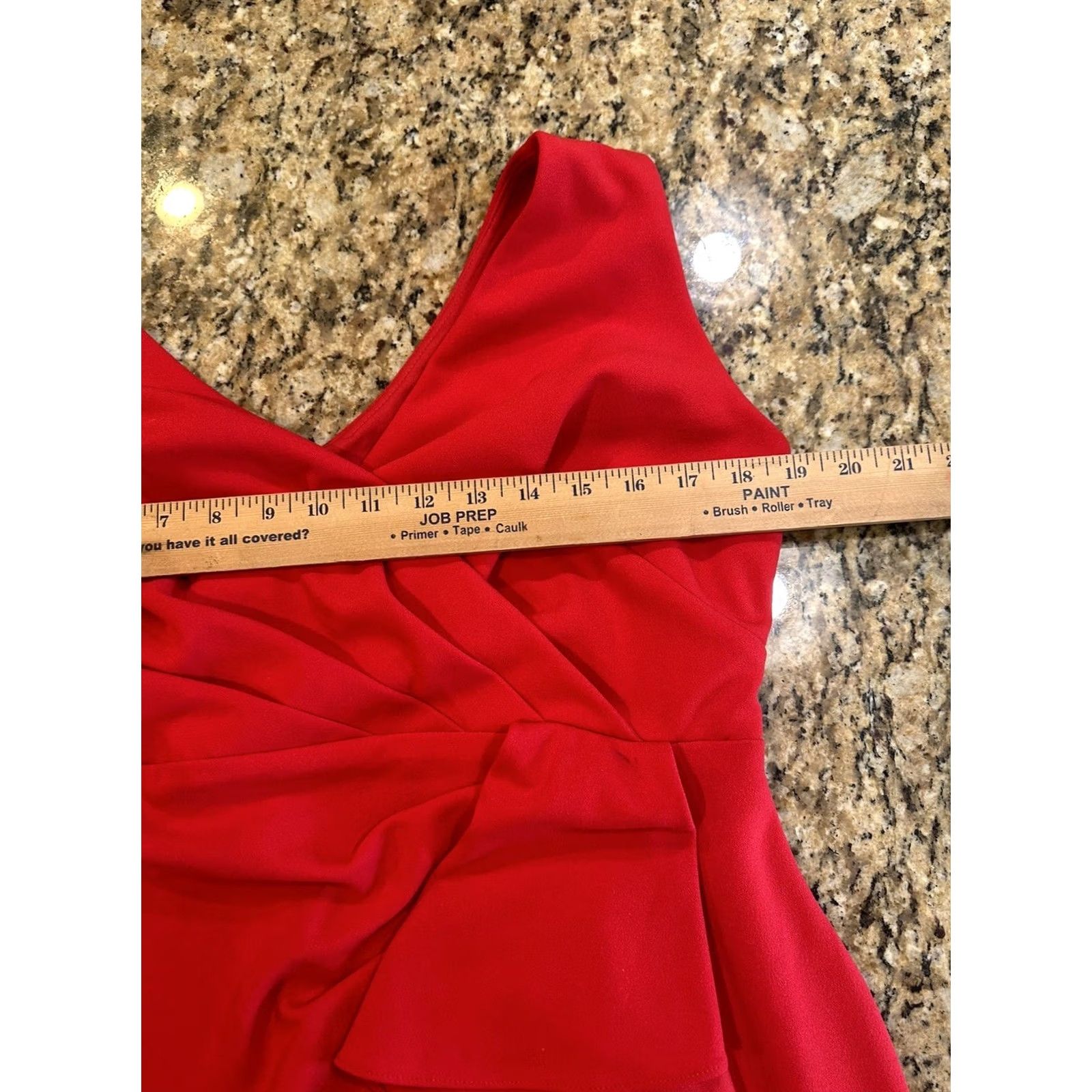 Vintage Betsy & Adam Maxi Dress Women’s Red Ruffled High-Low Sleeveless 16W Plus Size Size XXL / US 16-18 / IT 52-54 - 4 Thumbnail