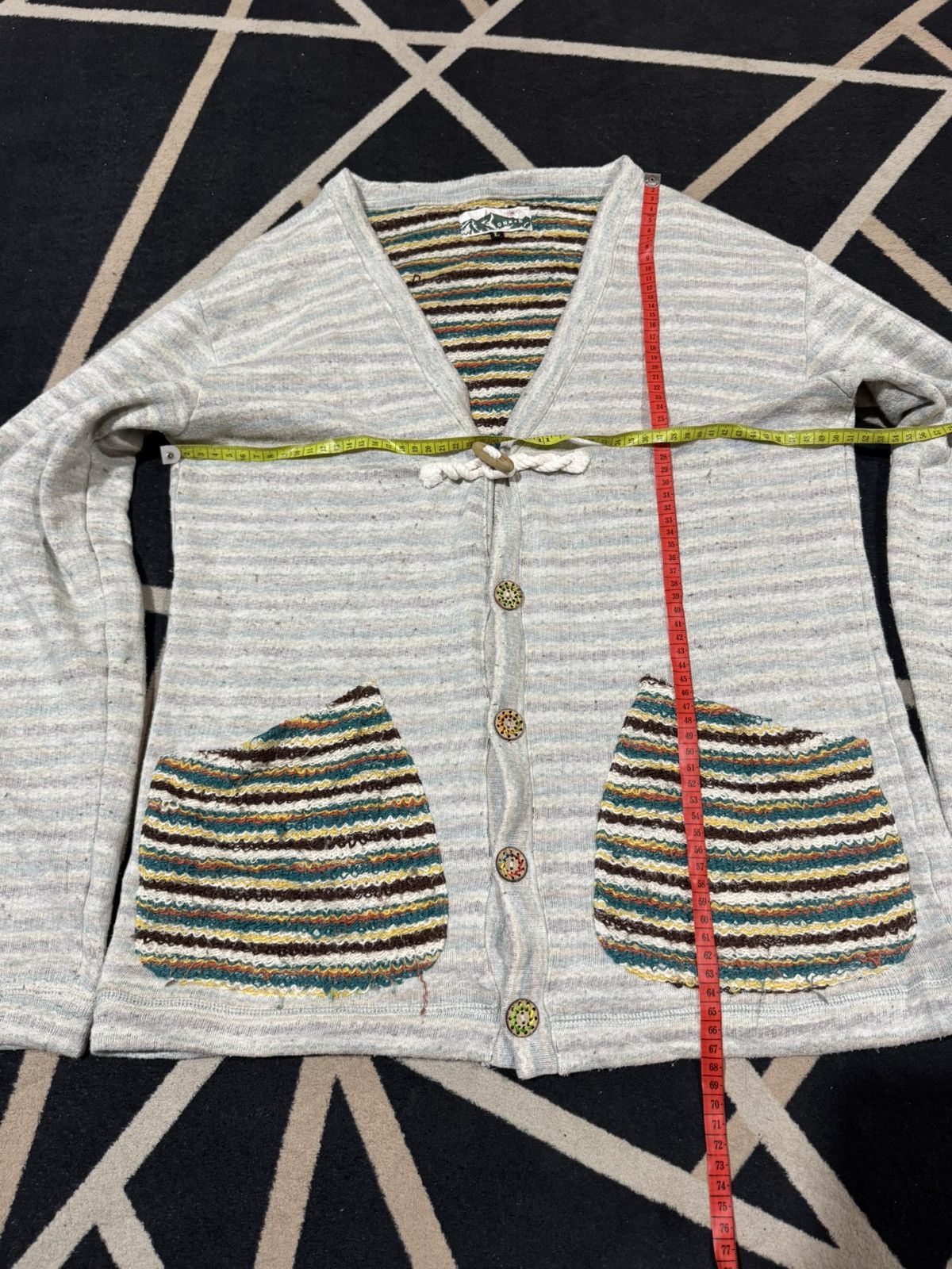 Japanese Brand Quash Japanese Cardigan Striped Knit Archived Goa Styled Size US L / EU 52-54 / 3 - 4 Thumbnail