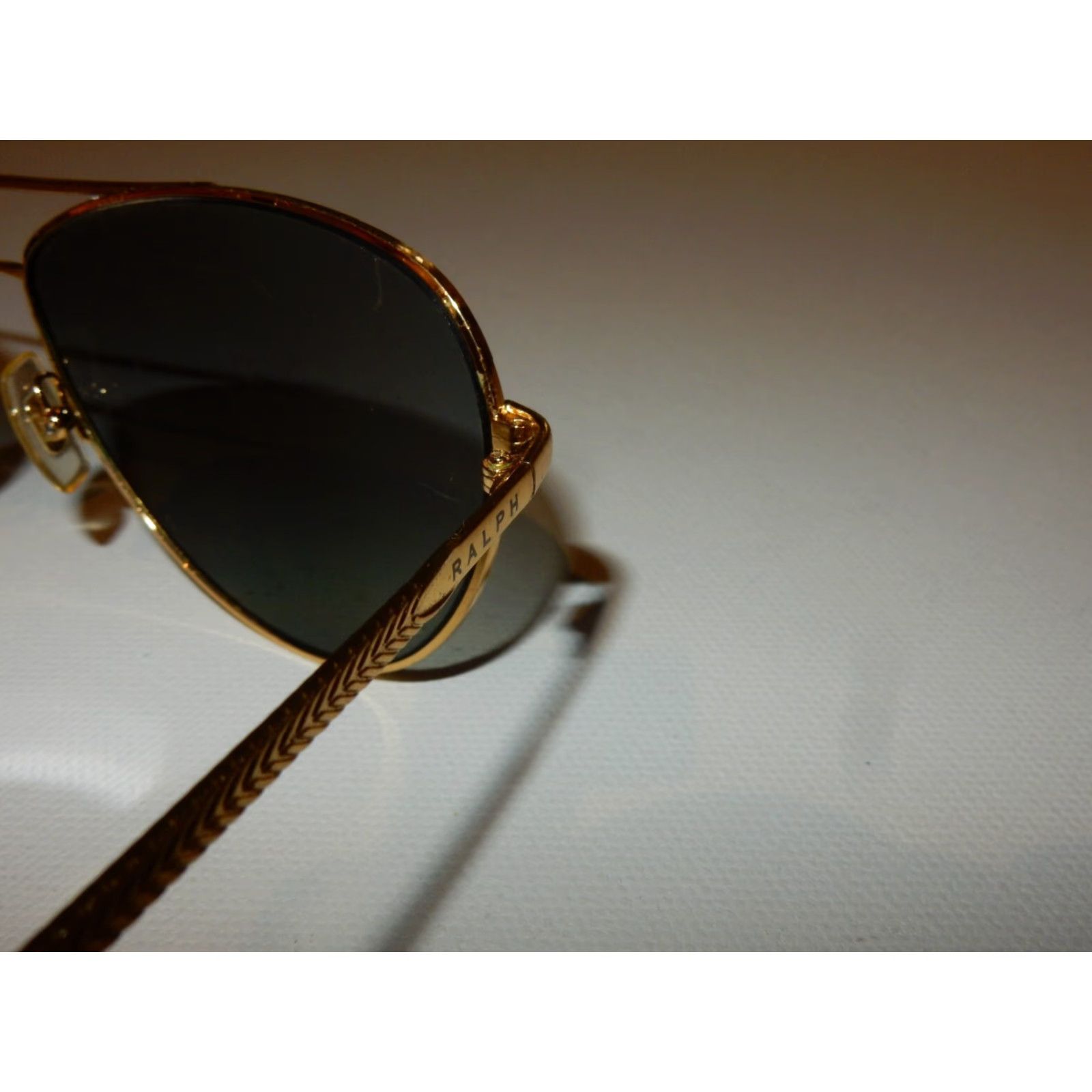 Ralph Lauren VINTAGE Ralph Lauren Sunglasses Women's Gold/Blue Polarized 59mm 130mm 4109 296/4U 2P Size ONE SIZE - 4 Thumbnail