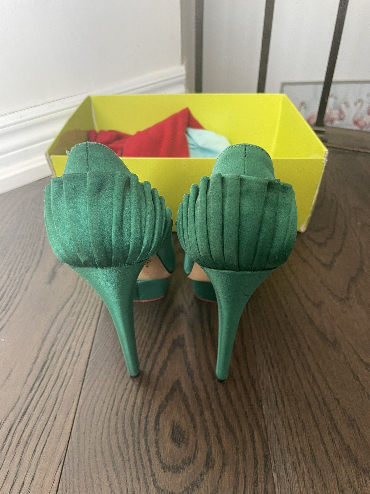 Charlotte Olympia Charlotte Olympia Satin Paloma Platform Pumps Size US 9.5 / IT 39.5 - 2 Thumbnail