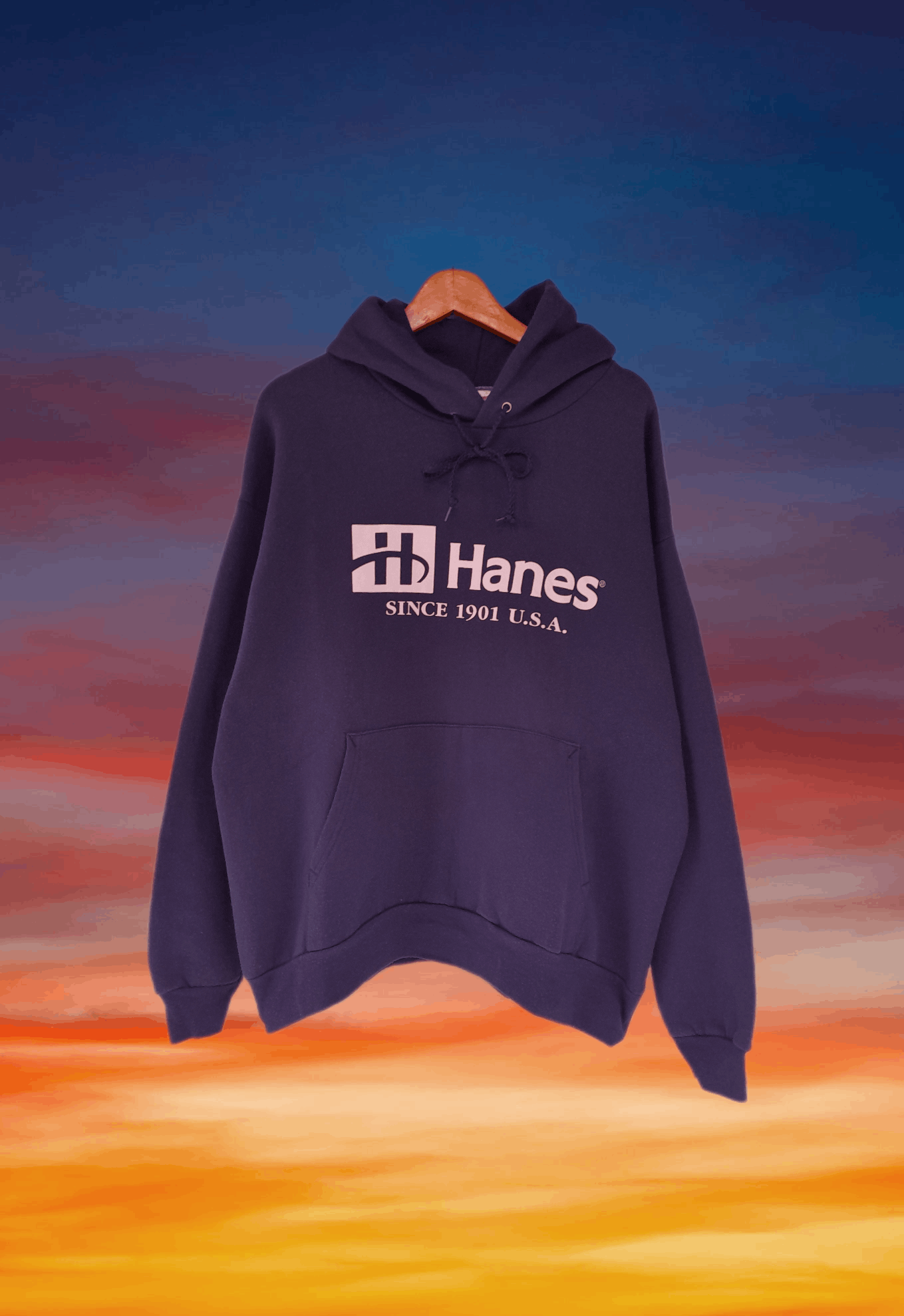 Image of 1990X Clothing x Hanes Vintage 90's Hanes Hoodie Classic Logo in Navy, Men's (Size XL)