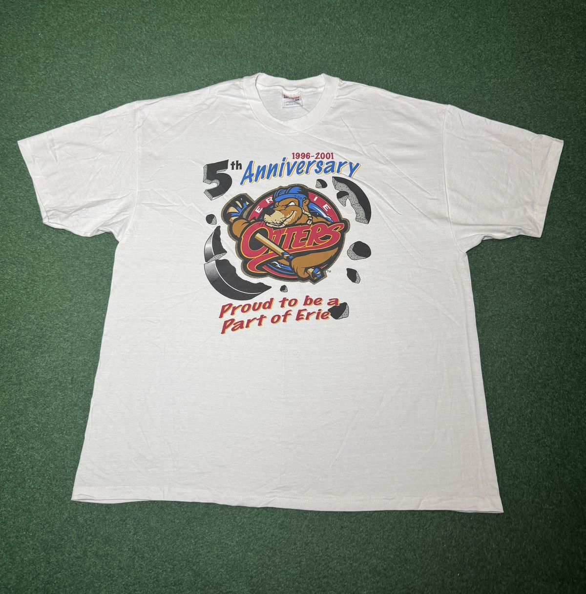 Hanes Erie Otters 5 Year Anniversary Vintage Hockey XL T Shirt Size US XL / EU 56 / 4 - 1 Thumbnail