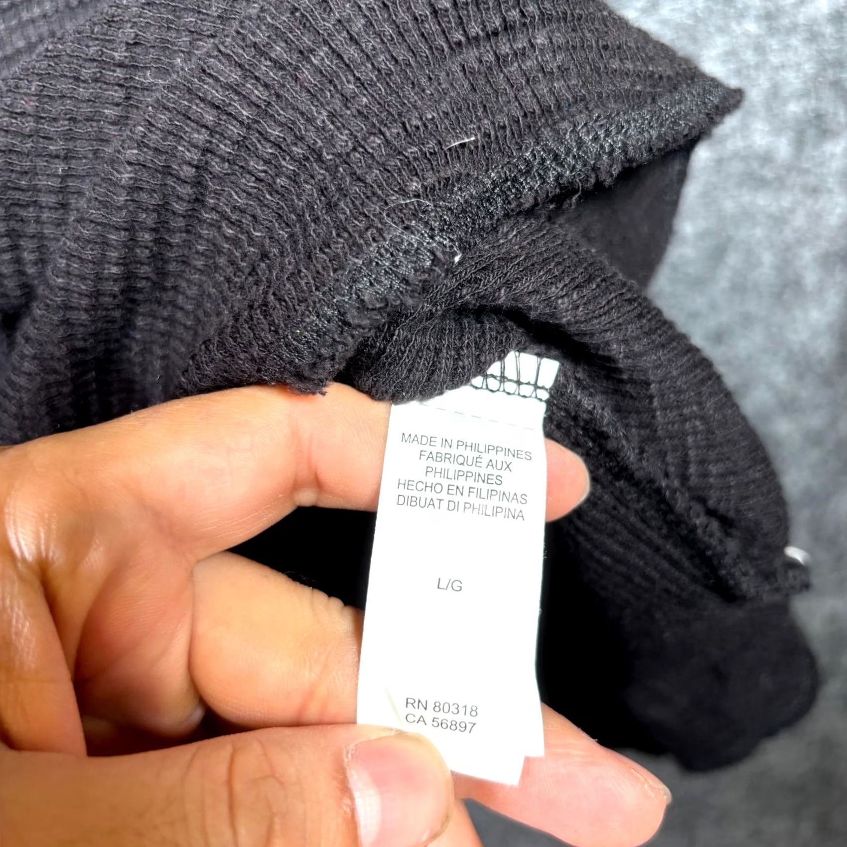 Lucky Brand Lucky Brand Thermal T-Shirt Men’s L Black Waffle Knitted Henley Raglan Sleeve Size US L / EU 52-54 / 3 - 7 Thumbnail