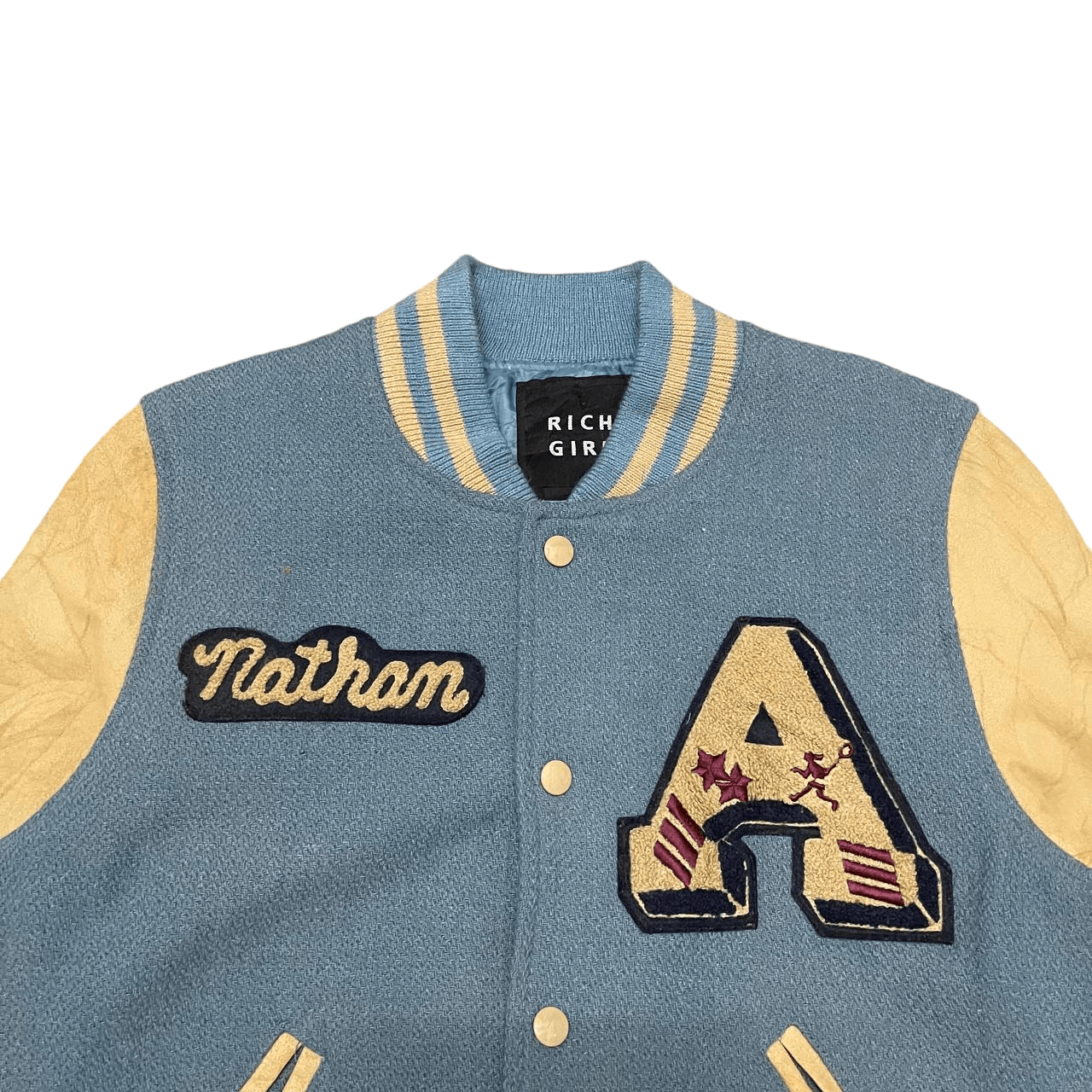 Japanese Brand Vintage Rich Girl Wool Varsity Jacket Size M / US 6-8 / IT 42-44 - 2 Thumbnail