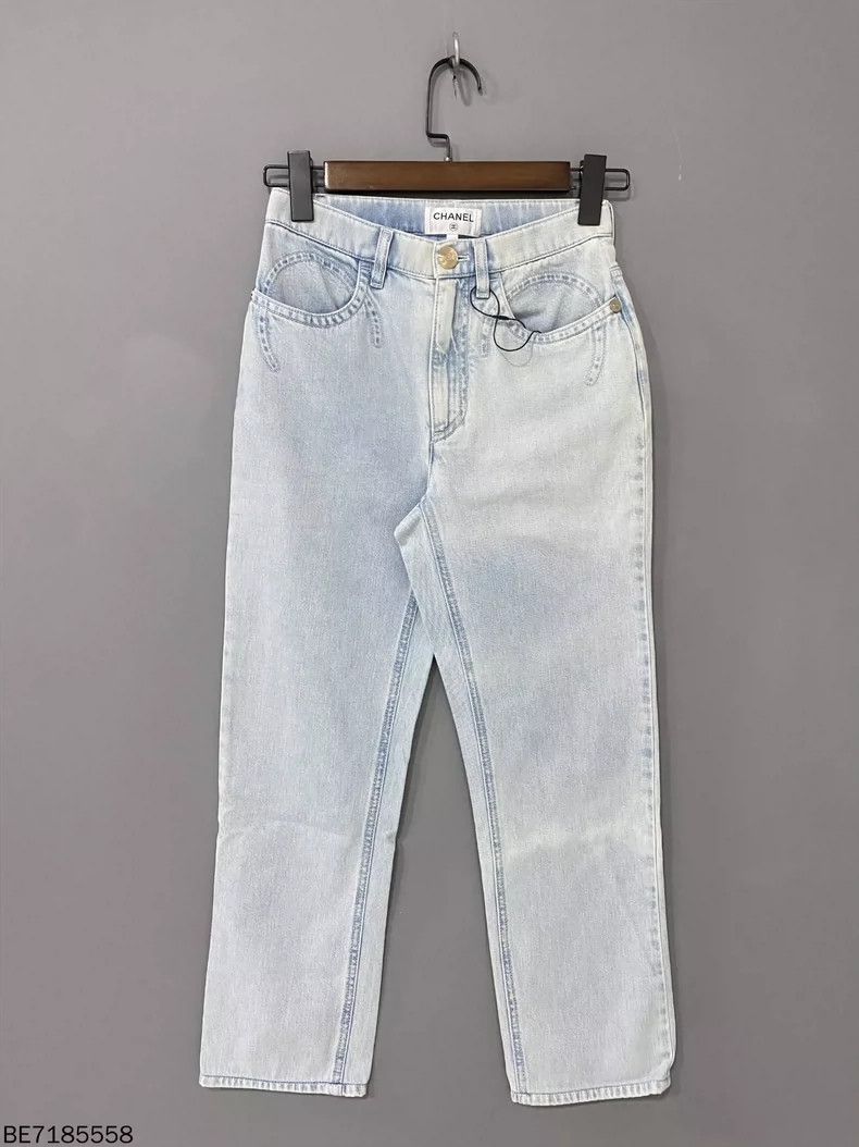 Chanel Chanel Light blue washed old jeans 2505-Nextarrow Size 42" / US 20 - 1 Thumbnail