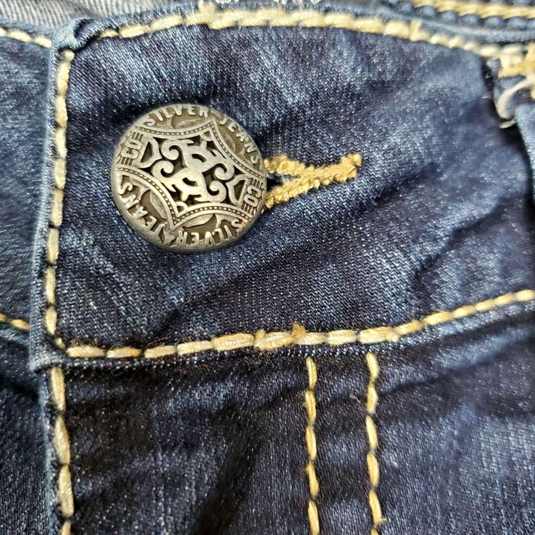 Silver Jeans Co. Silver Jeans Womens Suki 28x29.5 Dark Wash Denim Skinny Jegging Size 28" / US 6 / IT 42 - 3 Thumbnail