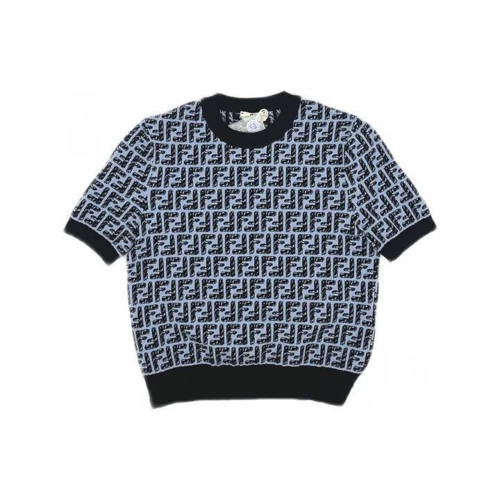 Fendi Fendi Logo Printed Short Sleeve Knit Top -2508 Size M / US 6-8 / IT 42-44 - 1 Thumbnail