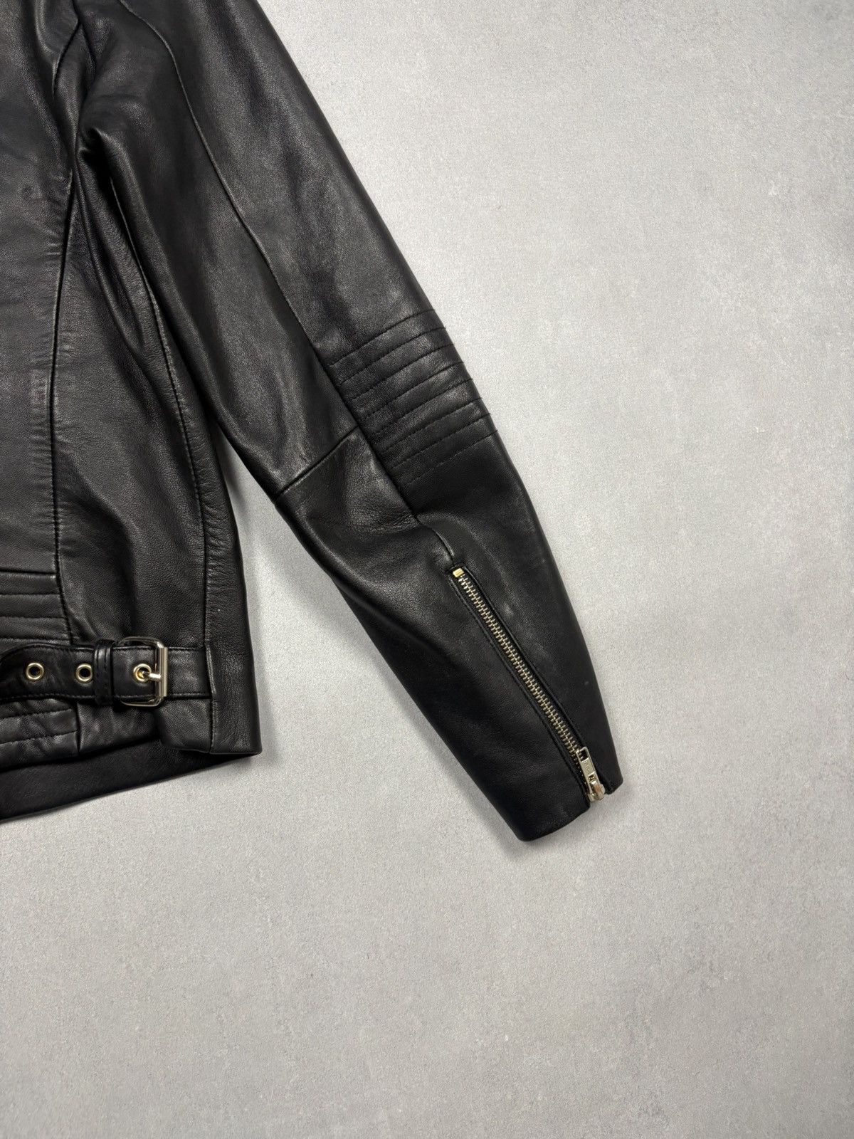 Reiss Reiss Black Leather Biker Jacket Moto Zip Jacket Sizq US 6 Size M / US 6-8 / IT 42-44 - 14 Thumbnail