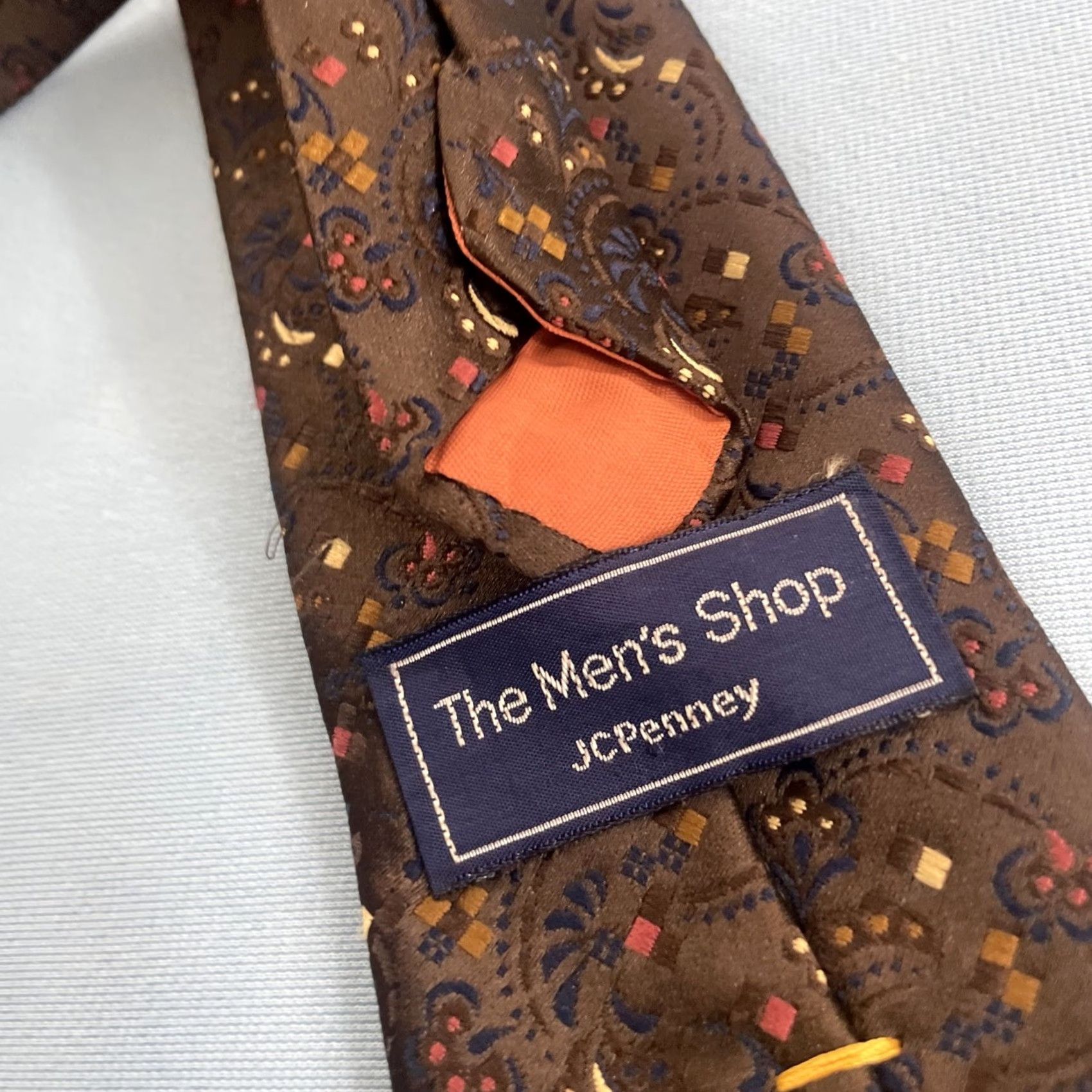 JCPenney VINTAGE JCPenney The Men's Shop Neck Tie Woven Paisley Deco Dot Brown 3x56 Capsule Necktie 1970s Men Tie Brown Size ONE SIZE - 5 Thumbnail