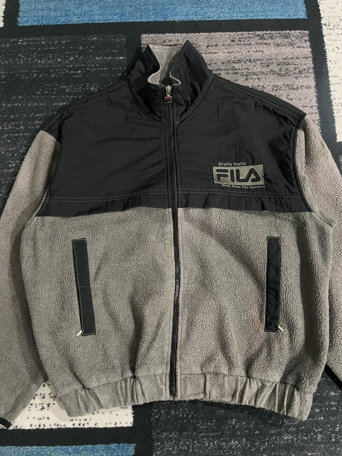 Fila × Vintage Vintage Fila Biella Italia Big Logo fleece Jacket Size US L / EU 52-54 / 3 - 5 Thumbnail