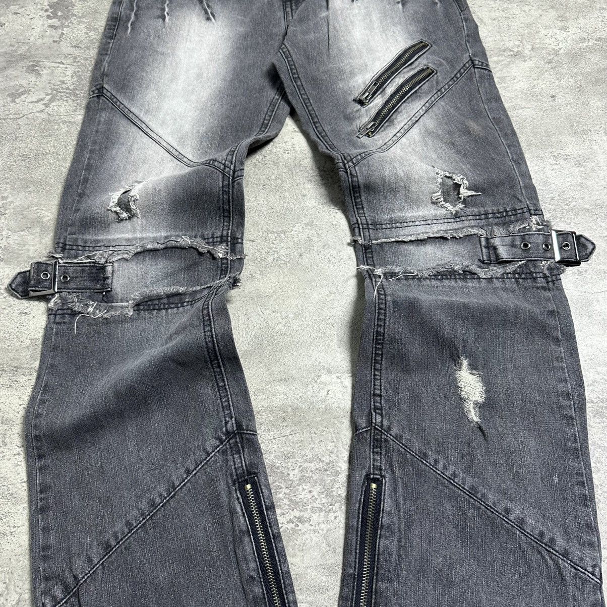 Japanese Brand Black Baccara Distressed Flared Bondage Pants Size US 32 / EU 48 - 6 Thumbnail