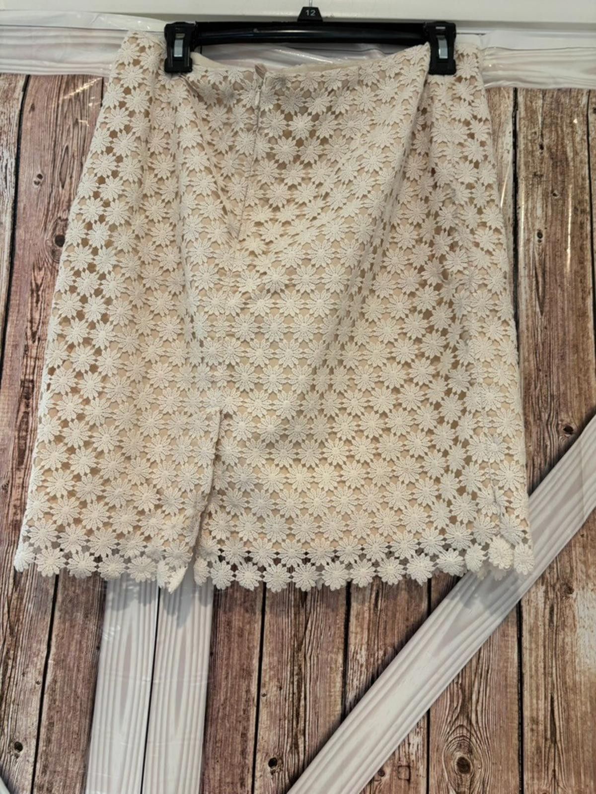 Designer Womens cream Talbot skirt sz 12 petite knee length #277 Size 34" / US 12 / IT 48 - 2 Thumbnail