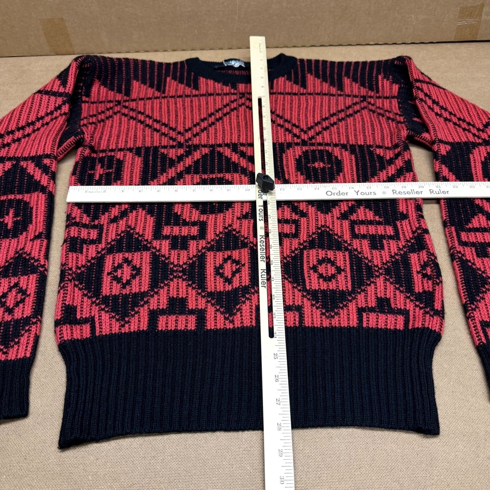 Vintage VINTAGE Profile Sweater Mens L Red Wool Geometric Crewneck Pullover 90s Size US L / EU 52-54 / 3 - 4 Thumbnail