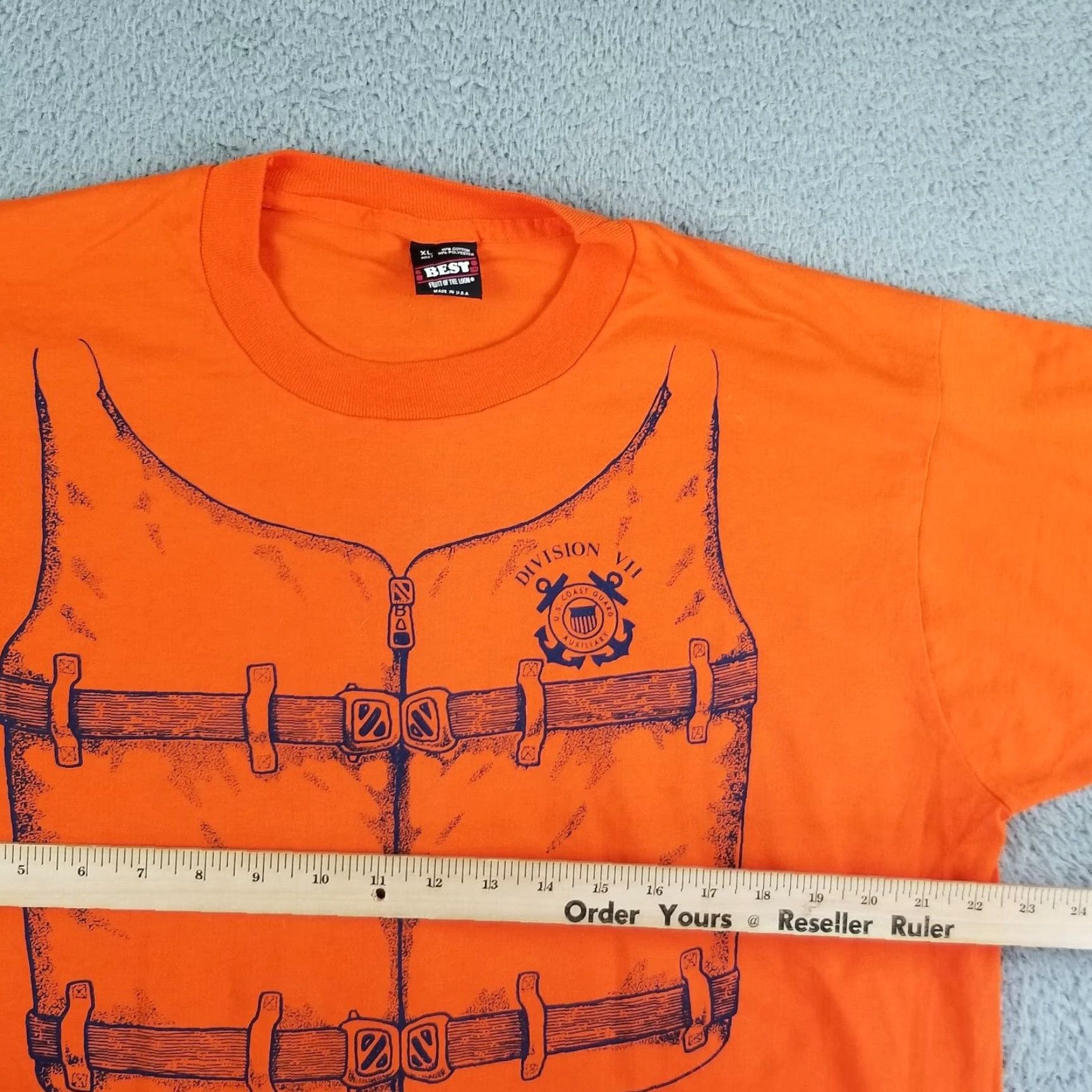 Vintage VINTAGE USCG Coast Guard T-Shirt Men XL Orange Nautical Military 90s Graphic Print Size US XL / EU 56 / 4 - 6 Thumbnail