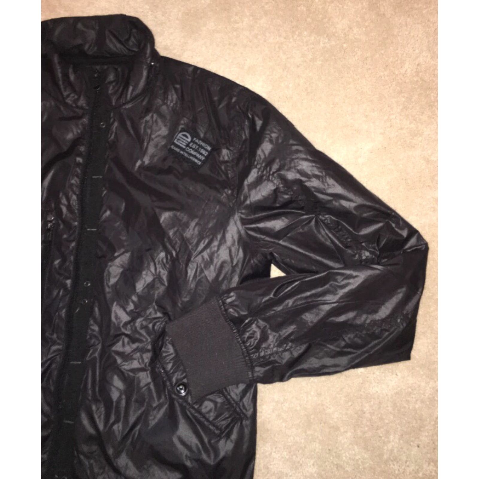 Vintage Premium Lounge 1992 Jeans Intelligence Men’s Black Jacket XL Nylon Size US 36 / EU 52 - 2 Thumbnail