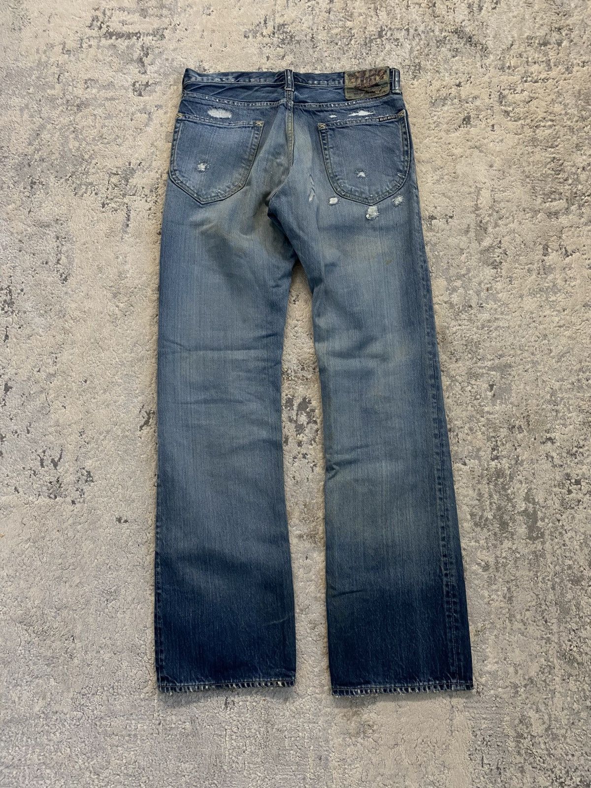 Blue Blue Japan Blue Blue Japan - Crash Distressed Repair Bootcut Denim Size US 30 / EU 46 - 9 Thumbnail