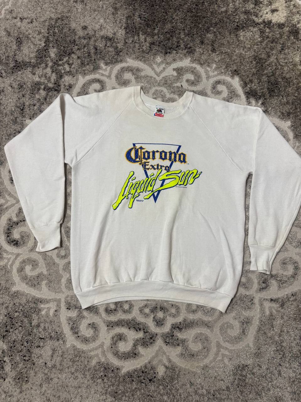 Fruit Of The Loom RARE 80s Corona Extra Liquid Sun Hoodie - Fruit of the Loom Size US XL / EU 56 / 4 - 12 Thumbnail