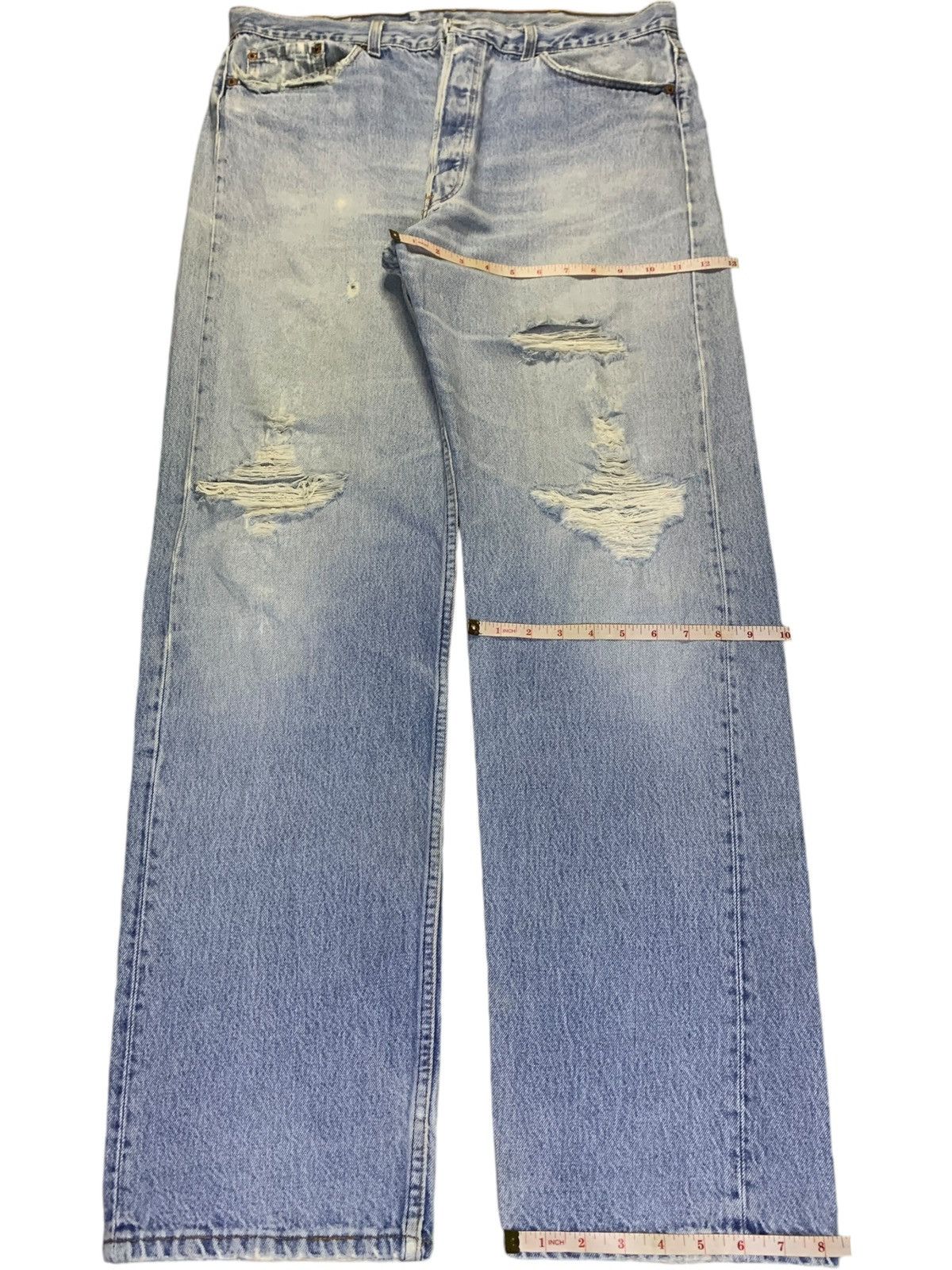 Levi's Vintage 90s Levis 501 Faded Wash Distressed Baggy Jeans Size US 37 - 13 Thumbnail