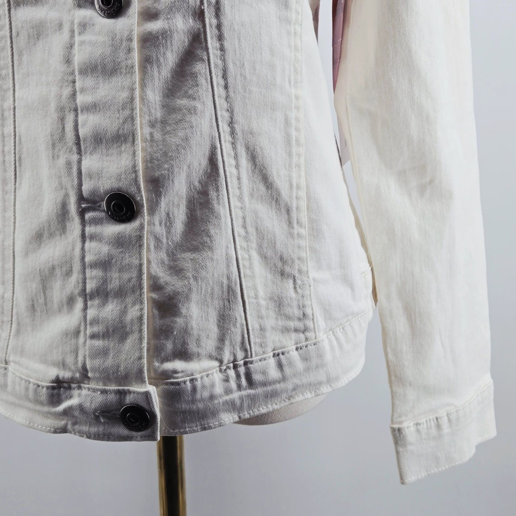 Wrangler Wrangler Jacket Womens M White Denim Cotton Blend Slim Collared Button Size M / US 6-8 / IT 42-44 - 4 Thumbnail